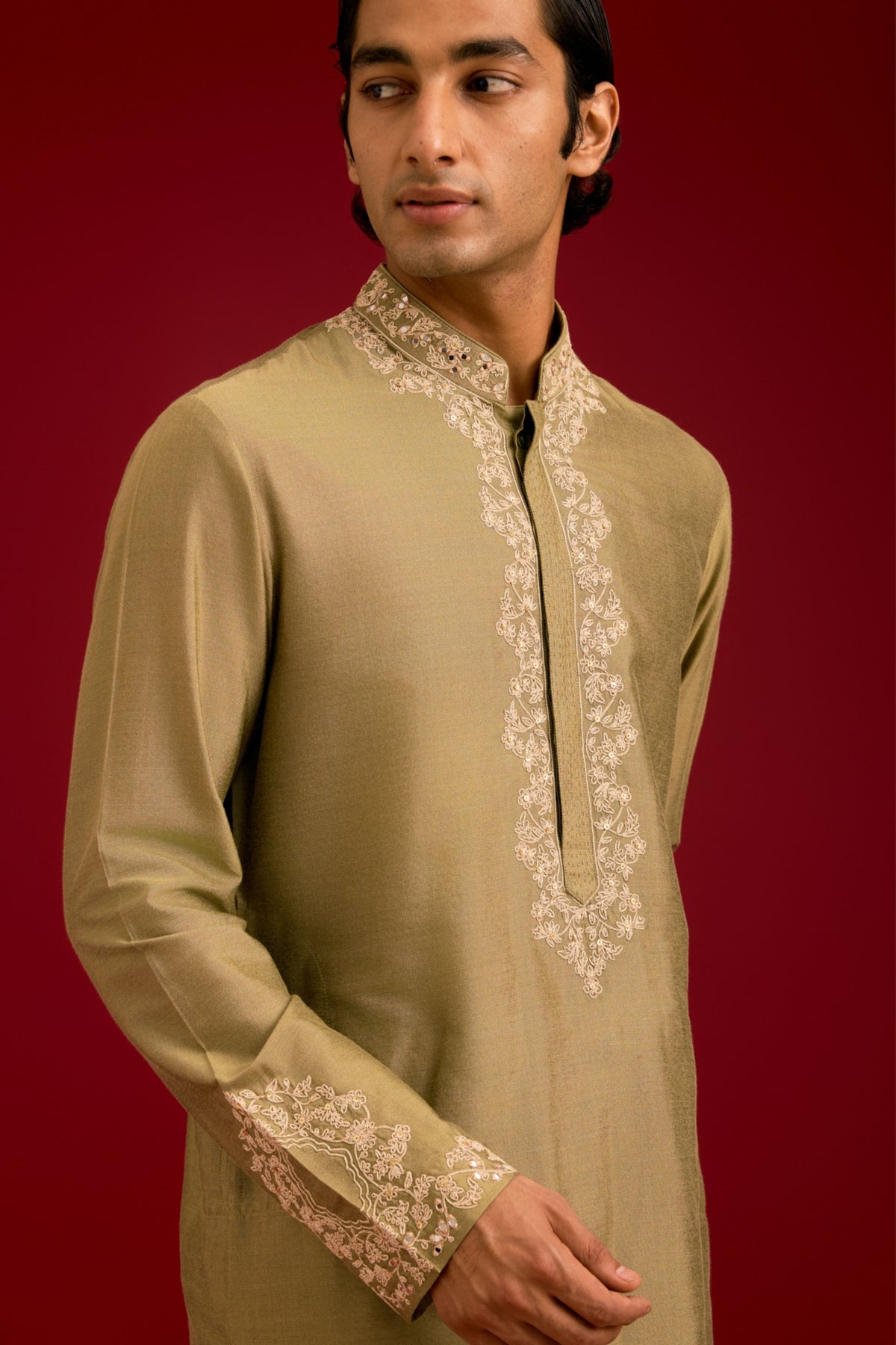Olive Mirror Kurta Set