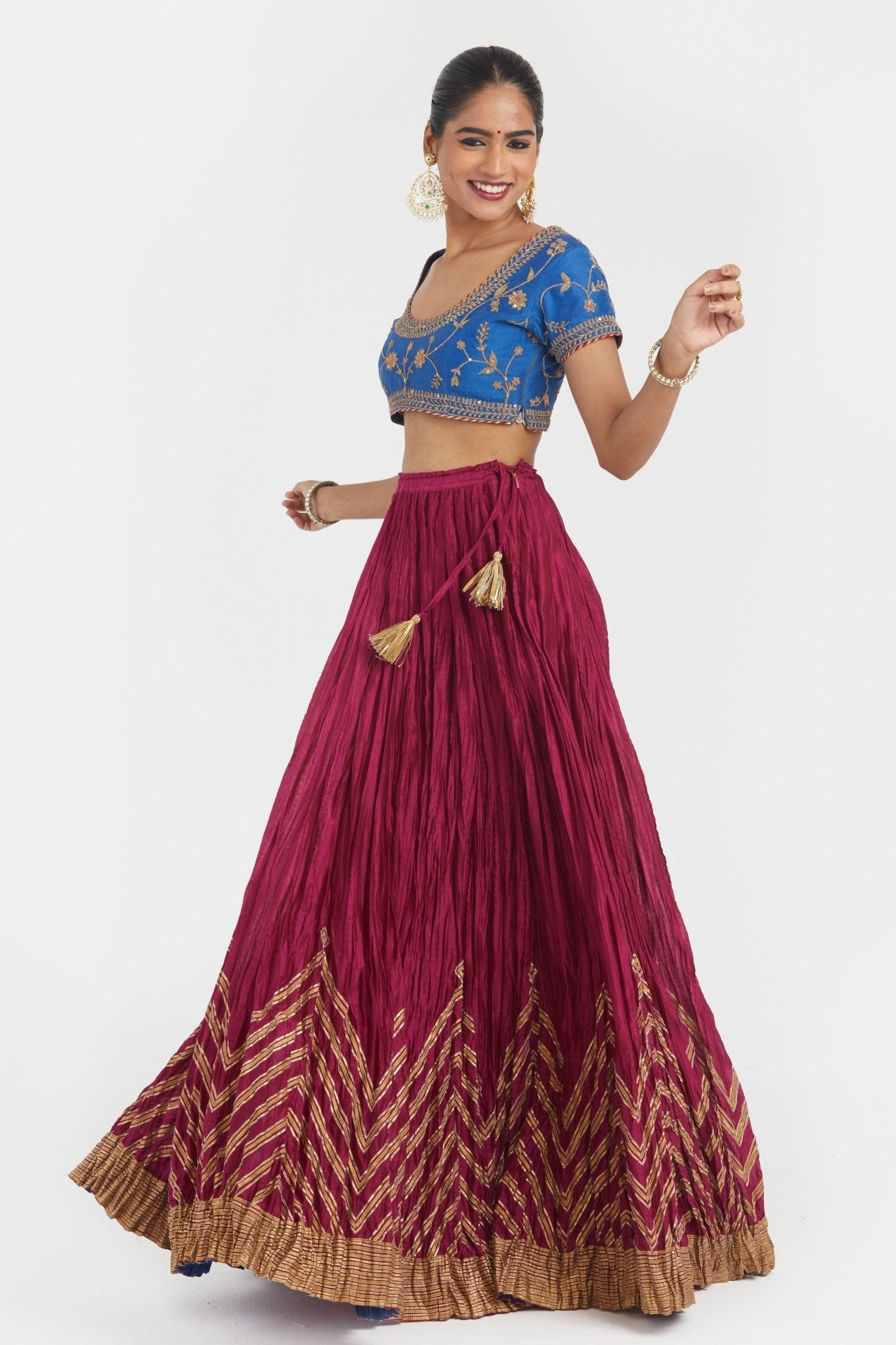 Chelsea Blue Lehenga Set - Kora - Elahe