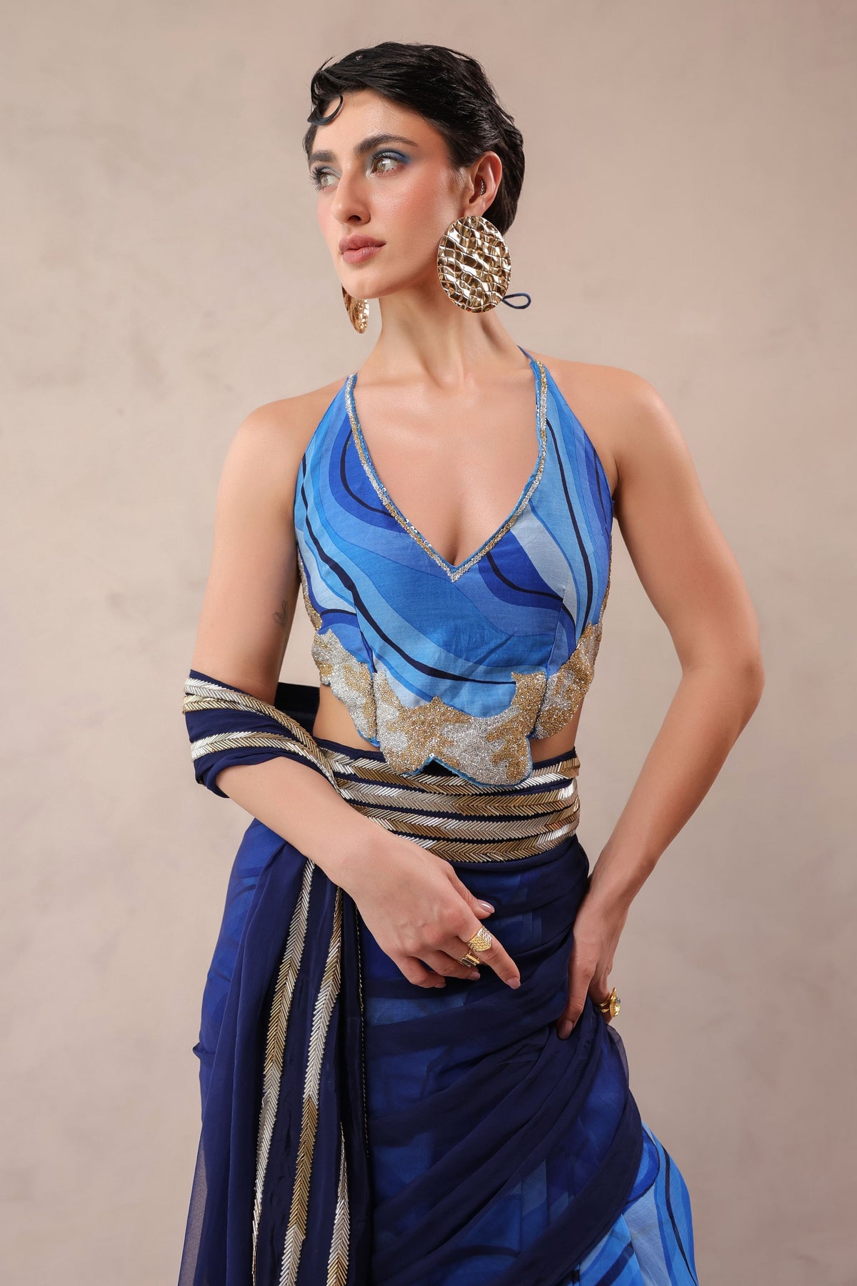 Hollywood Saree With Celebrity Blouse
