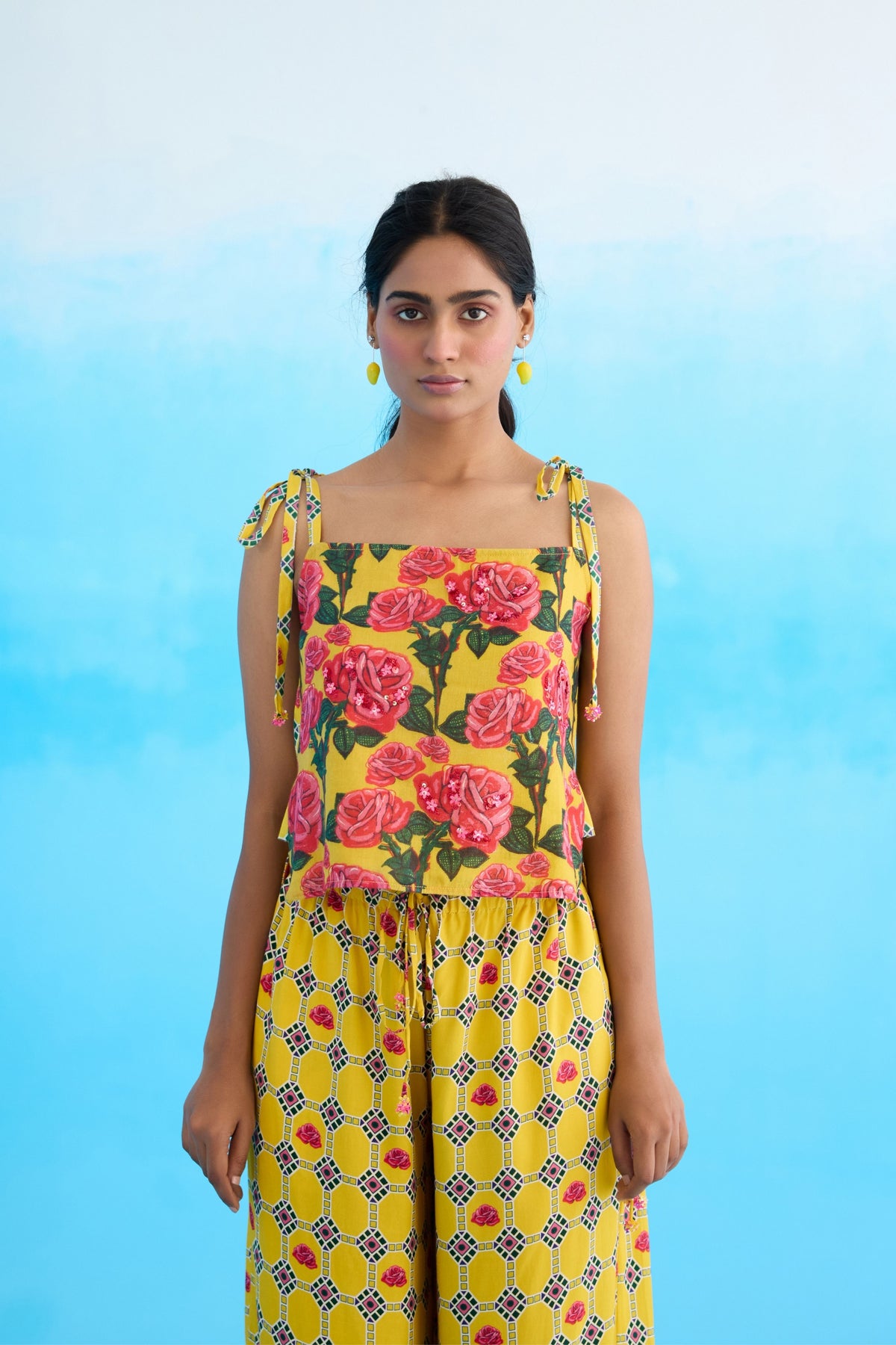 Yellow Diamond Wide Leg Pants