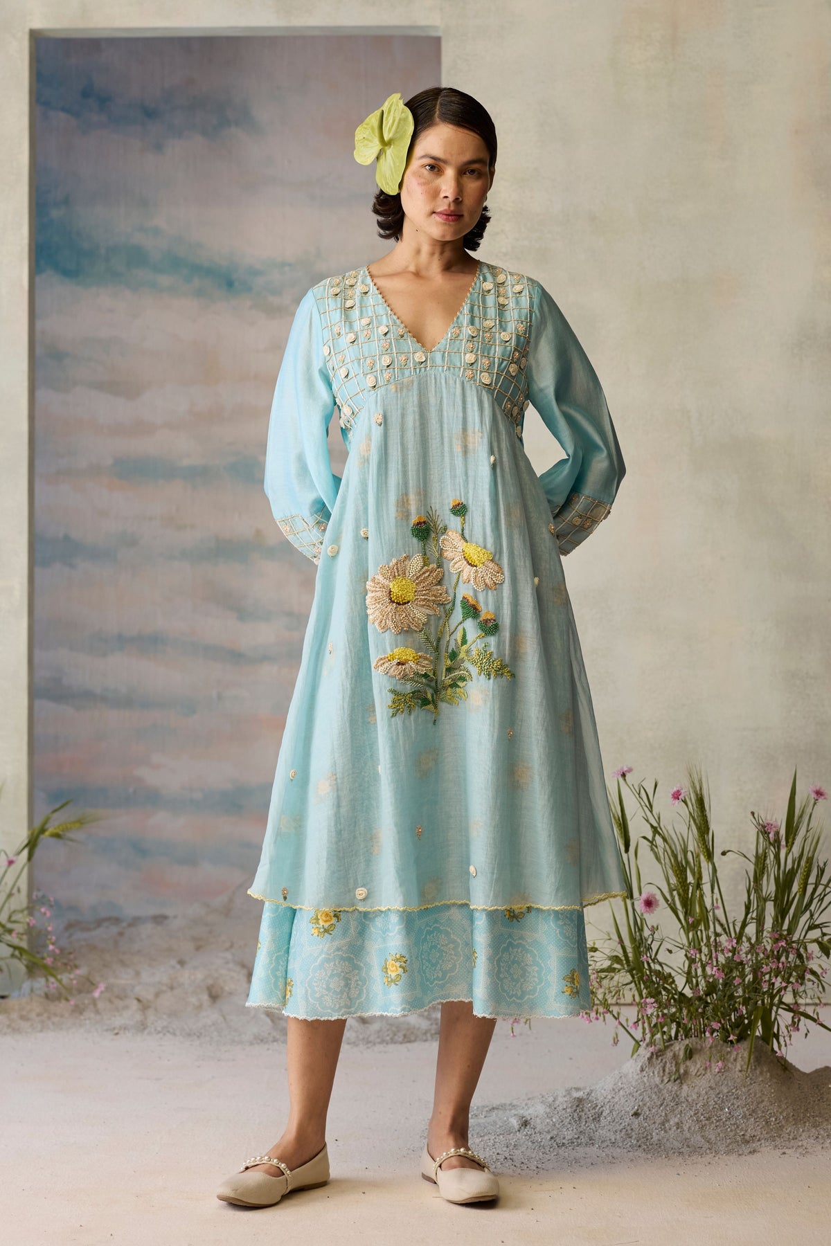 Azure Floral Dress