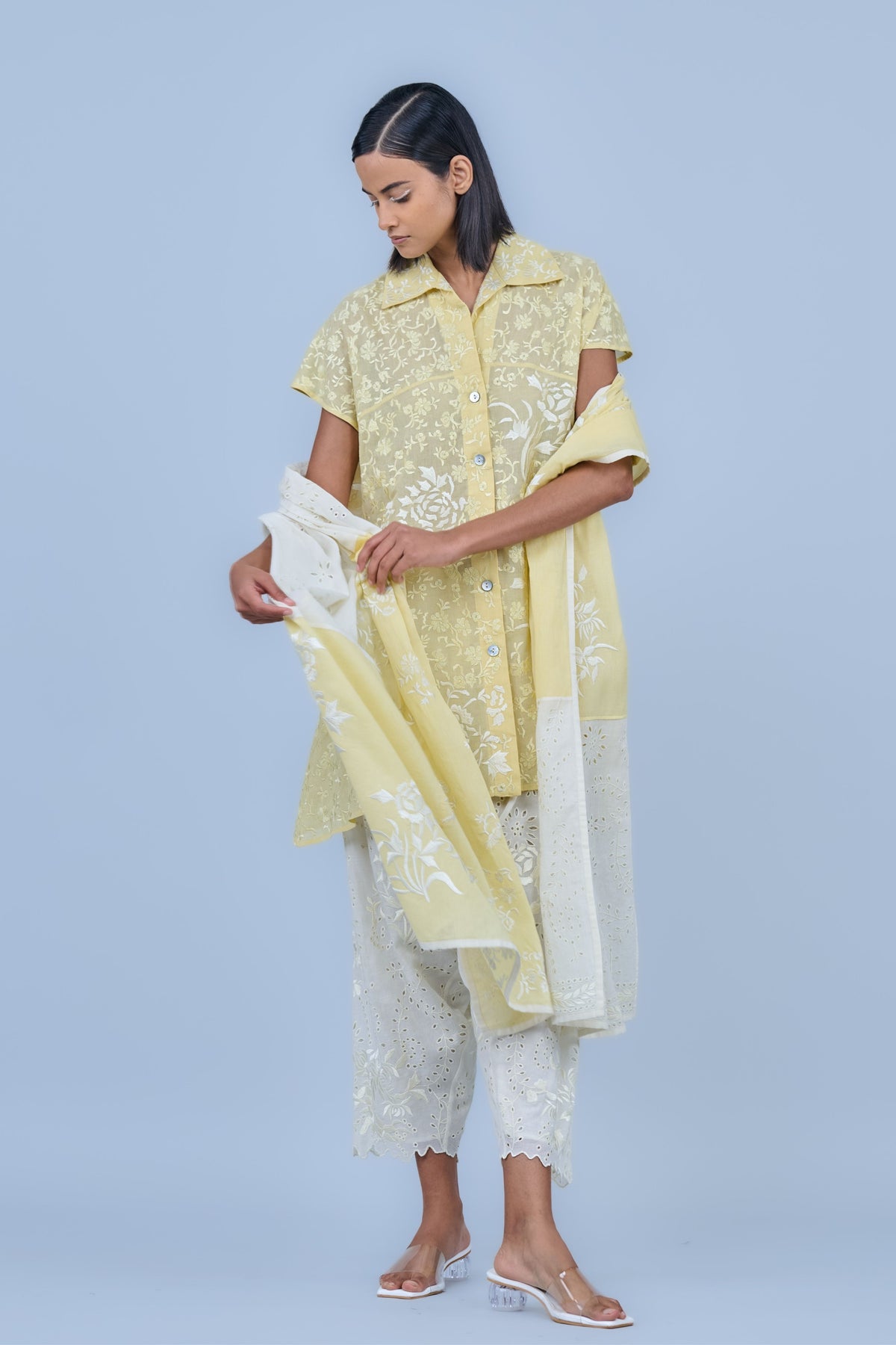 Ecru Cutwork Cotton Salwar