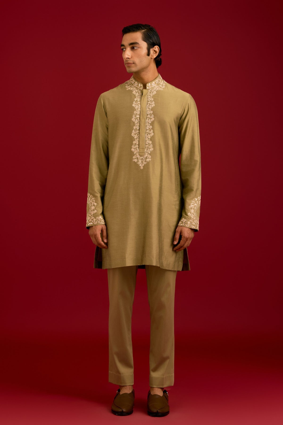 Olive Mirror Kurta Set