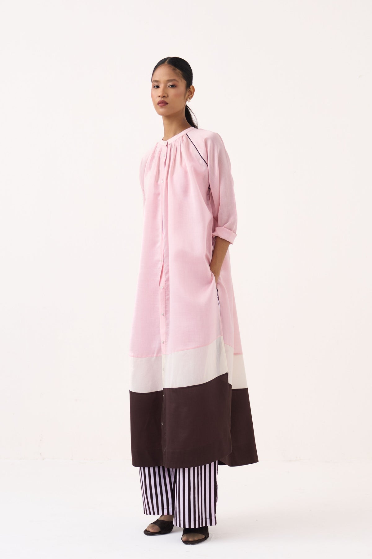 Panel Gather Neck Tunic Set