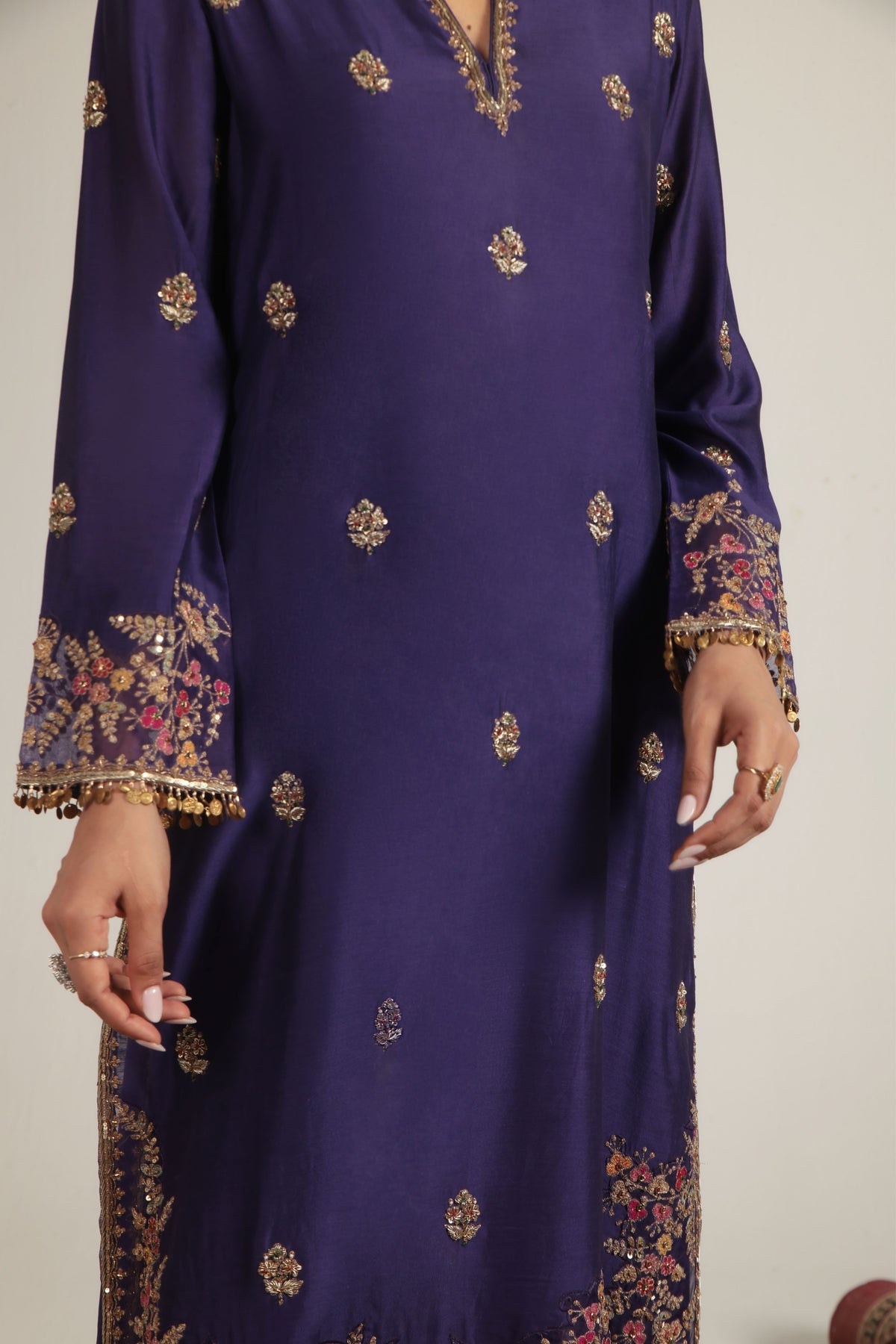 Purple Farshi Kurta Set