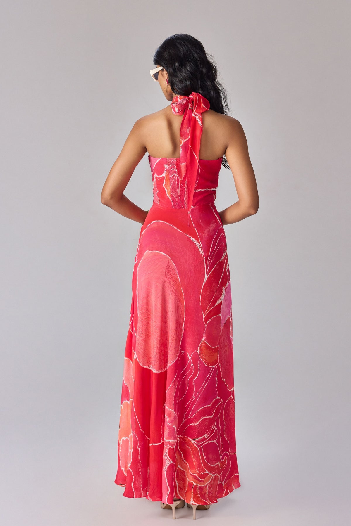 Pink Scratch Flower Shailee Dress