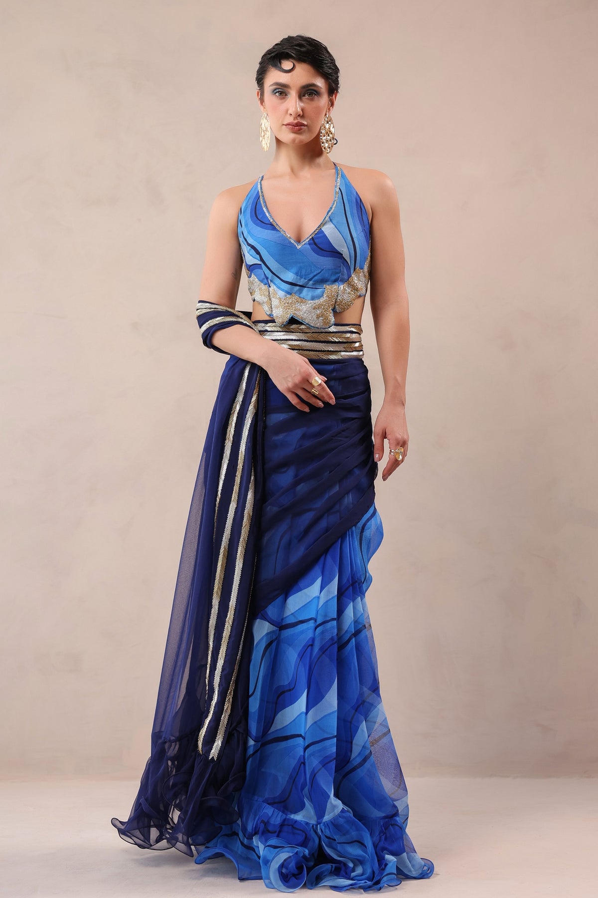 Hollywood Saree With Celebrity Blouse