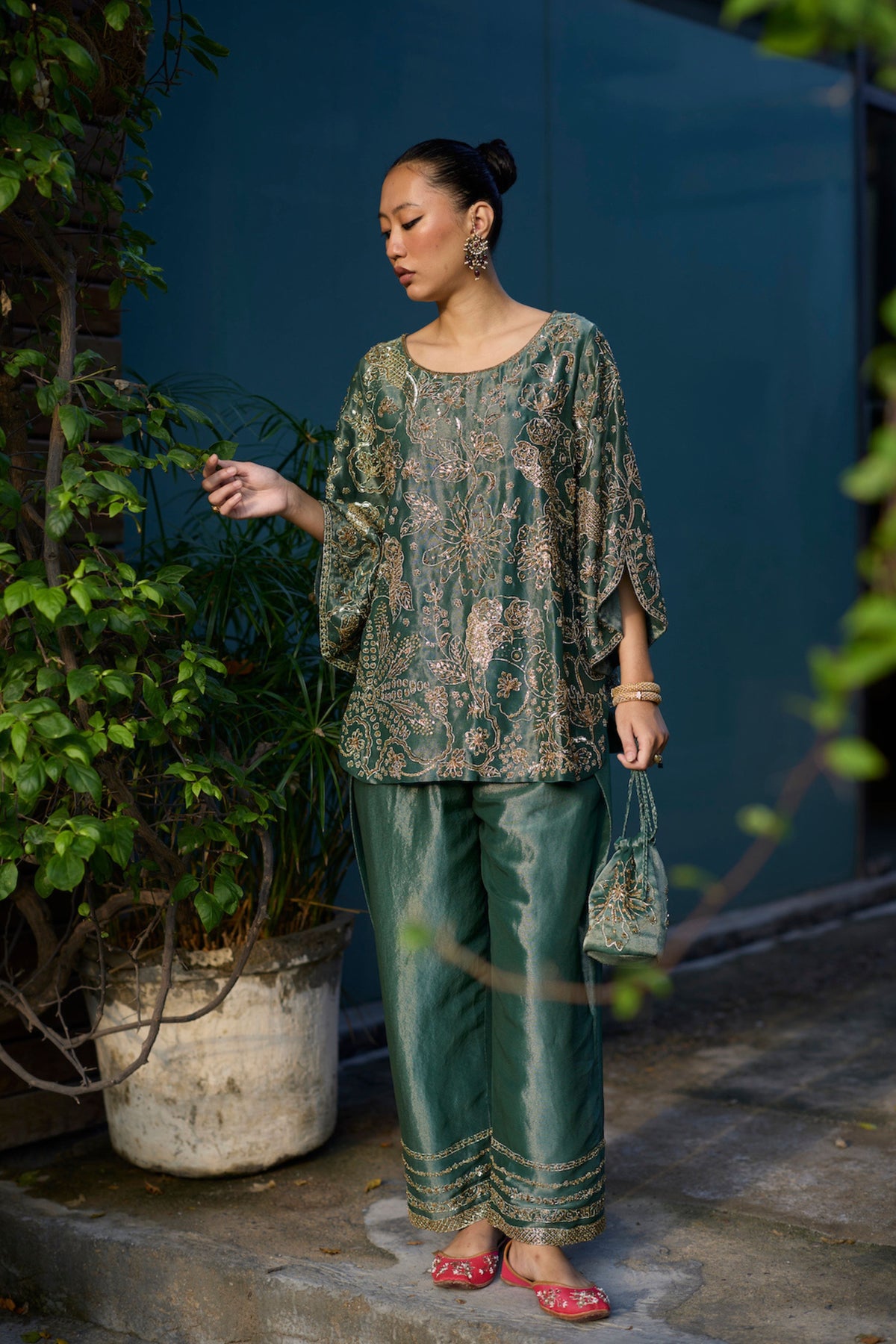 Teal Nimrat Tunic Set