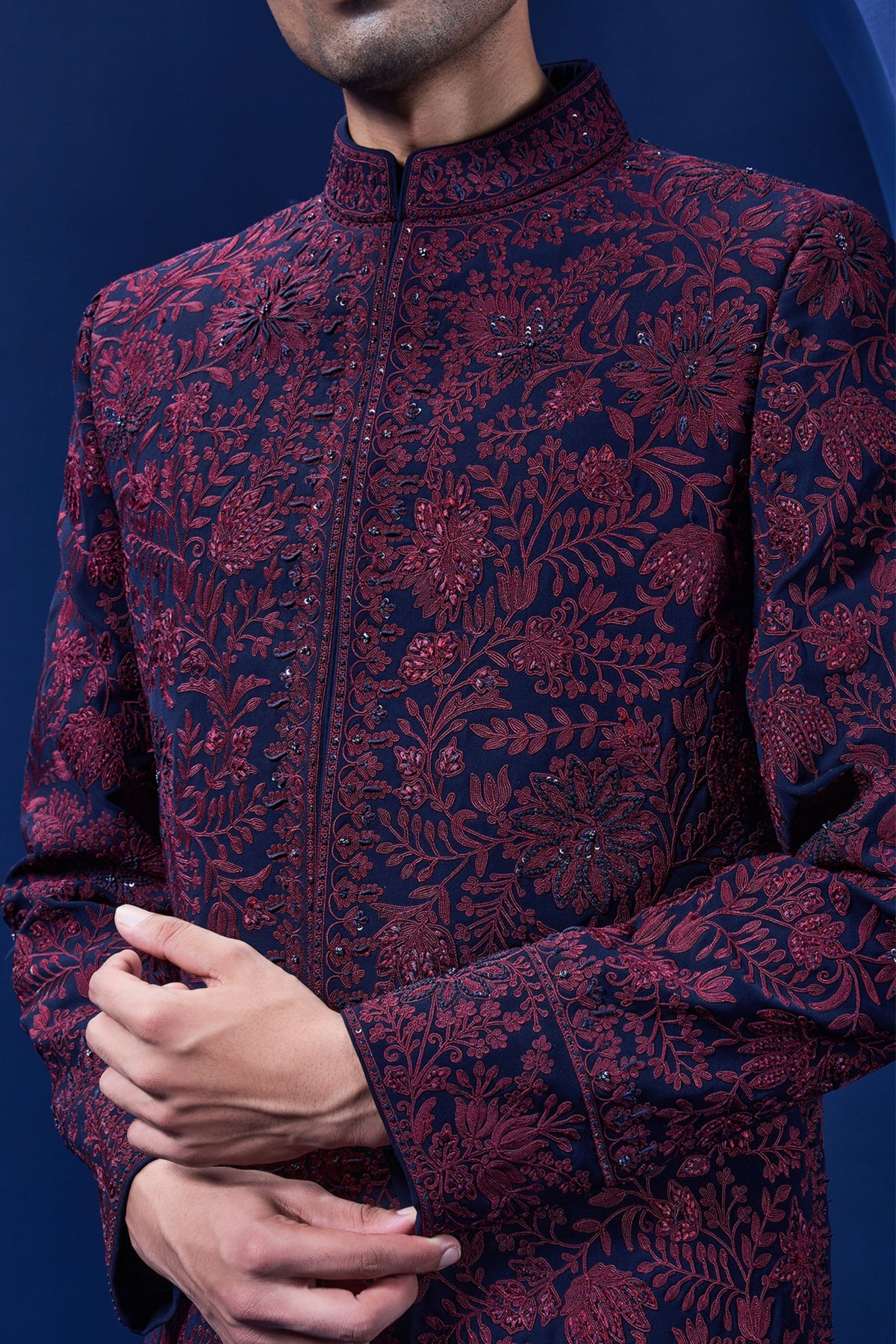 Wine Thread Highlight Jacket Set
