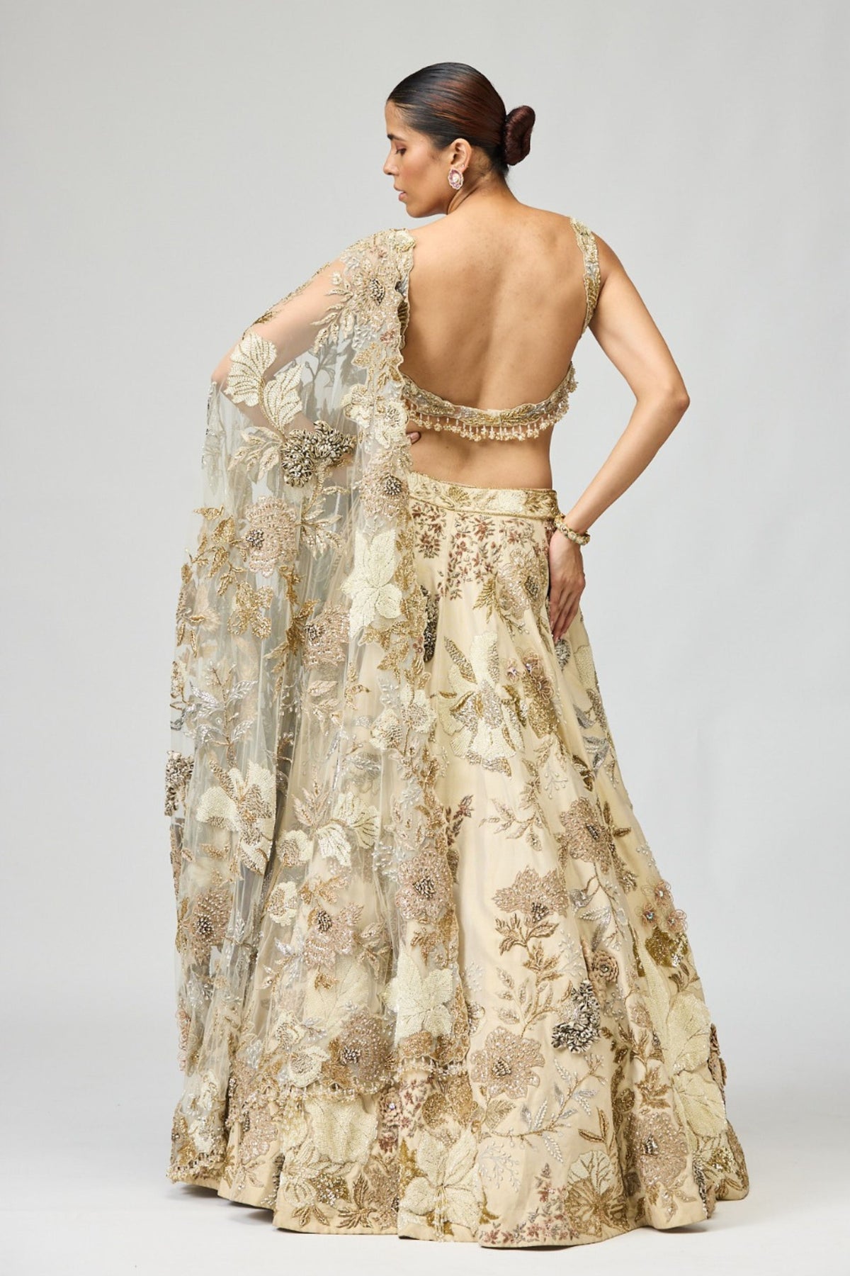Ivory Embellished Lehenga Set