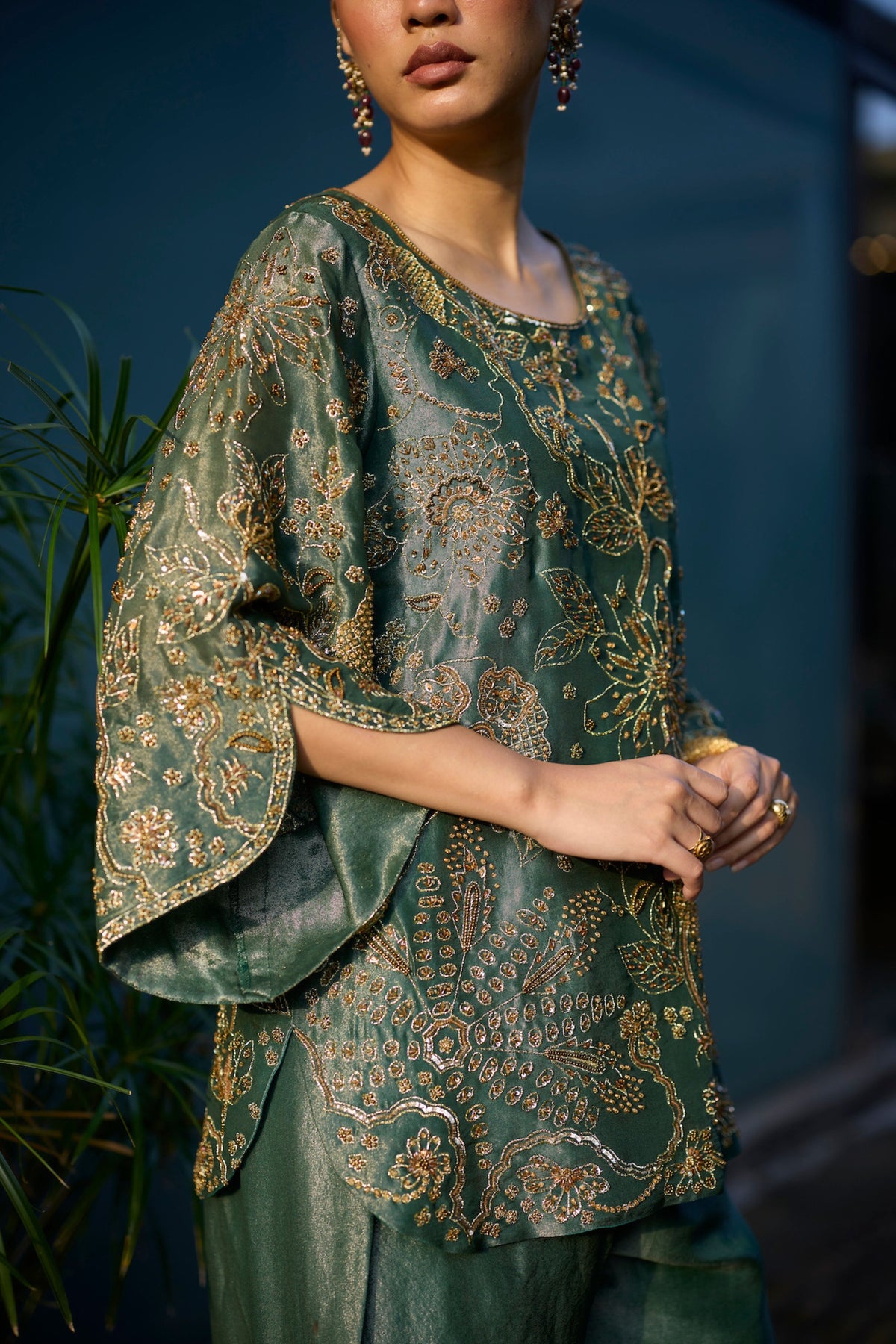 Teal Nimrat Tunic Set