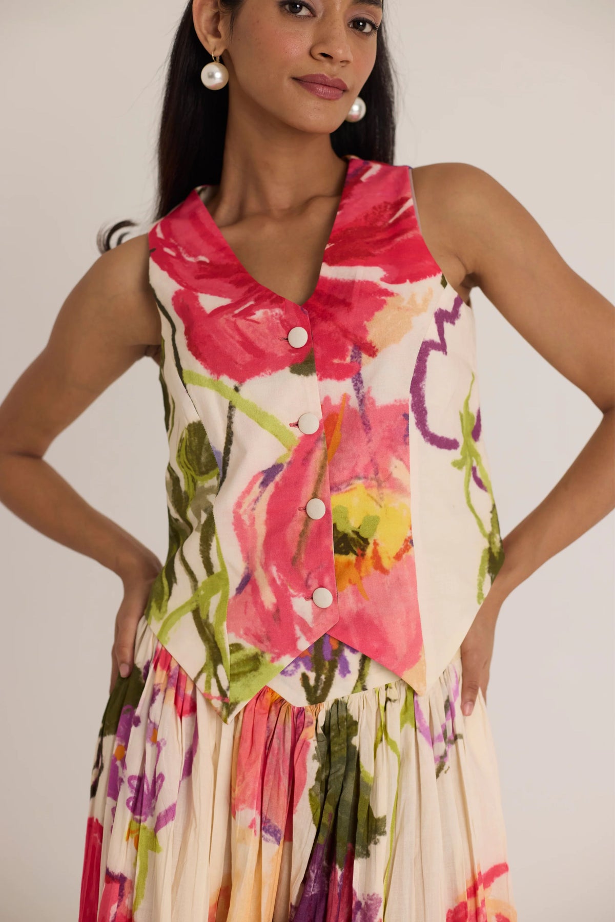 Dolly White Waistcoat &amp; Skirt Set