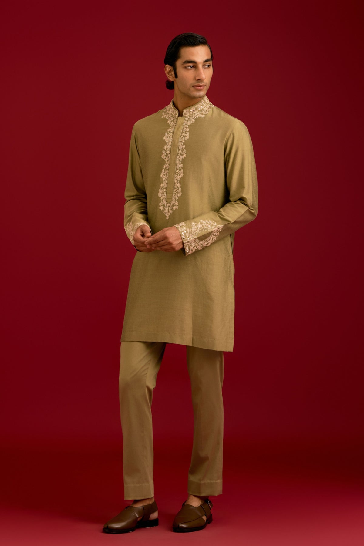 Olive Mirror Kurta Set
