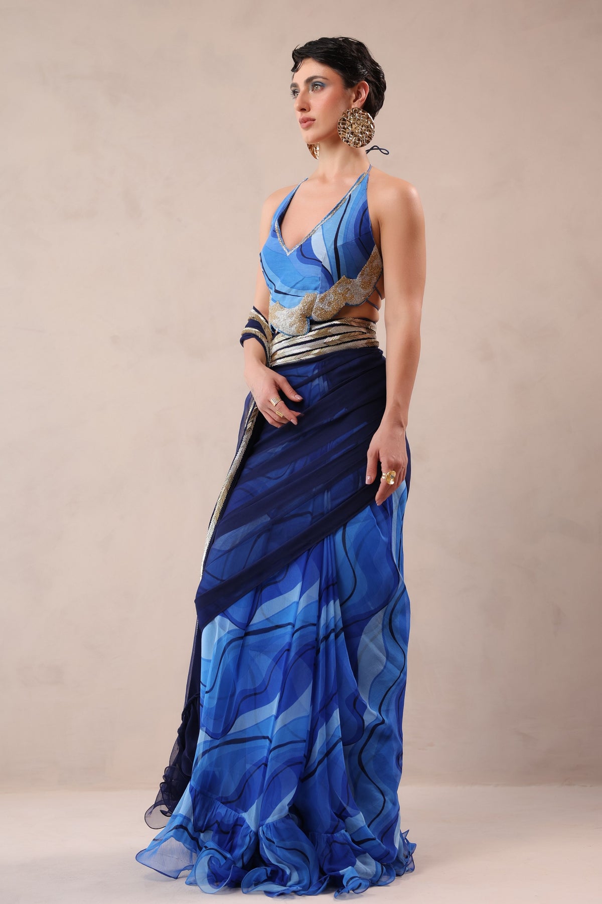 Hollywood Saree With Celebrity Blouse