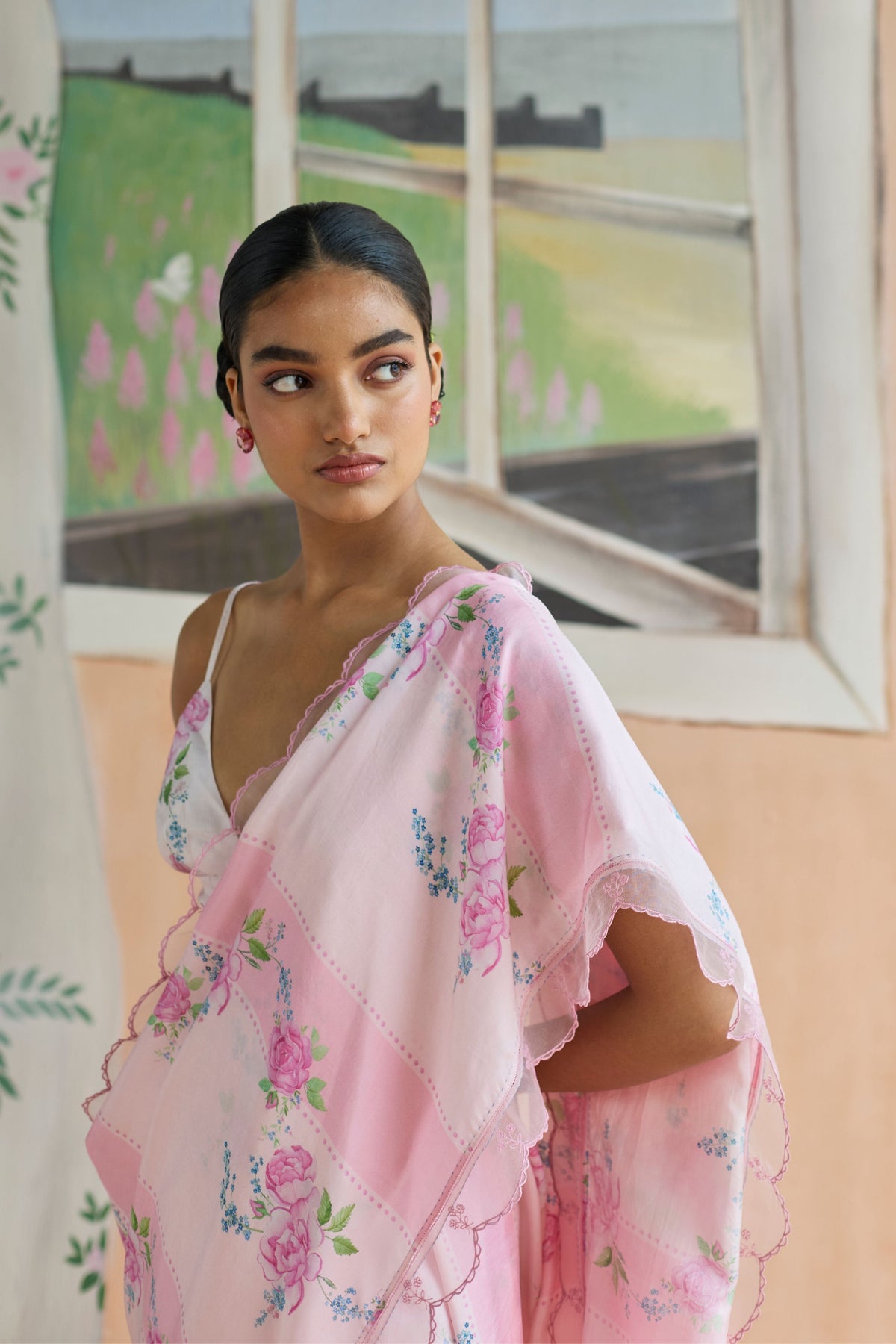 Rose Haze Mulberry Silk Sari