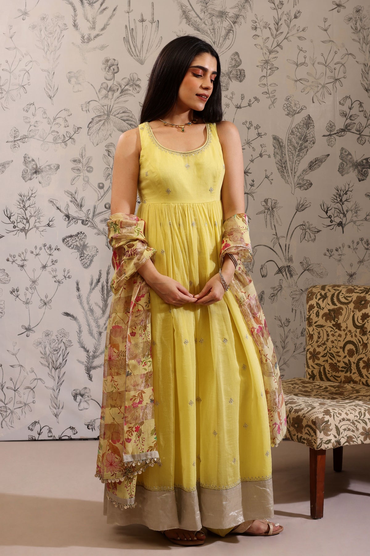 Aparajita Yellow Anarkali Set