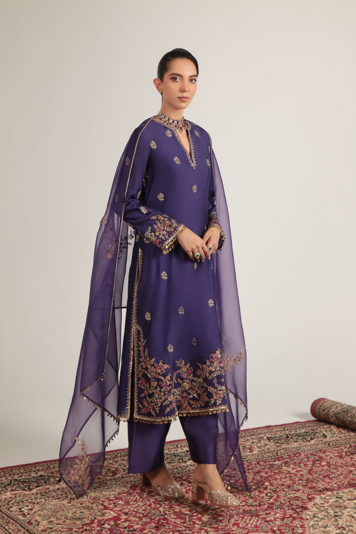 Purple Farshi Kurta Set