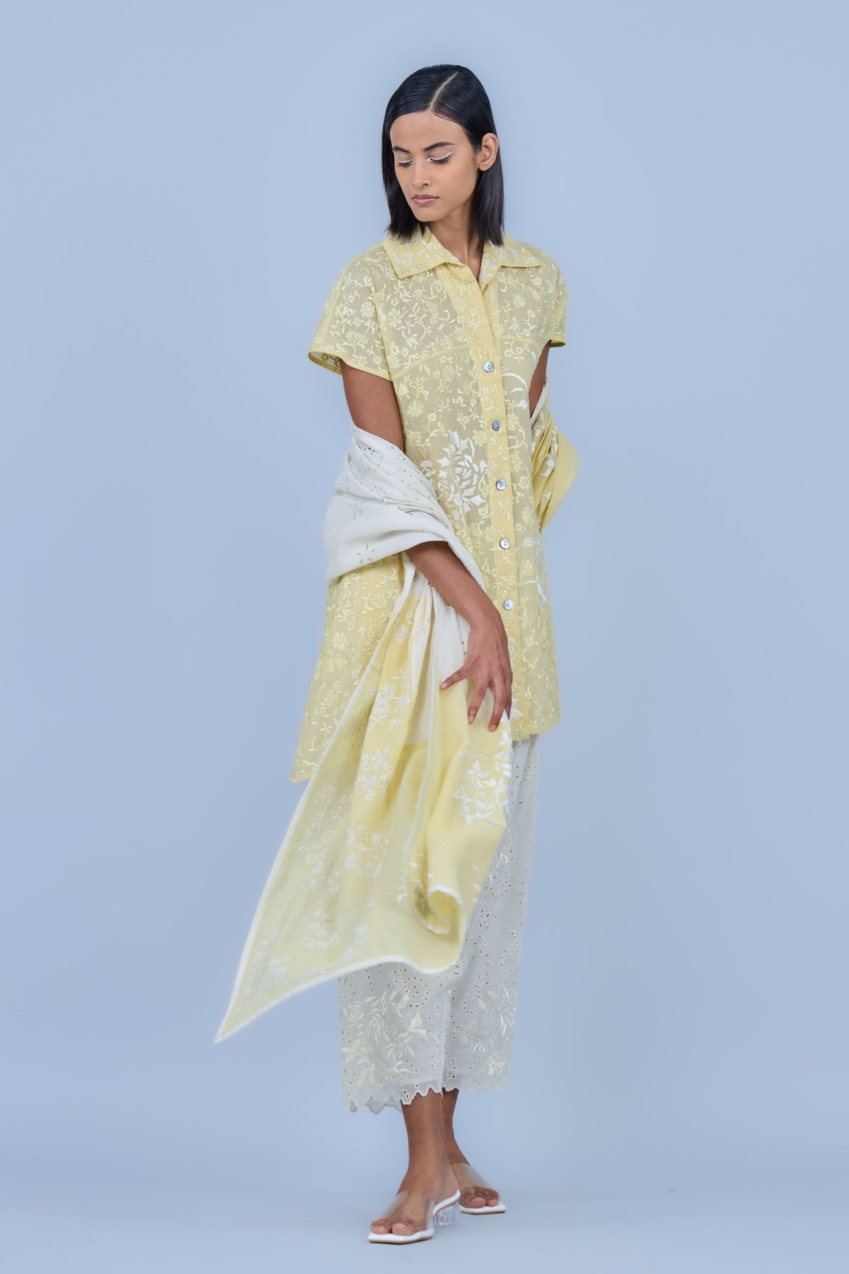 Ecru Cutwork Cotton Salwar