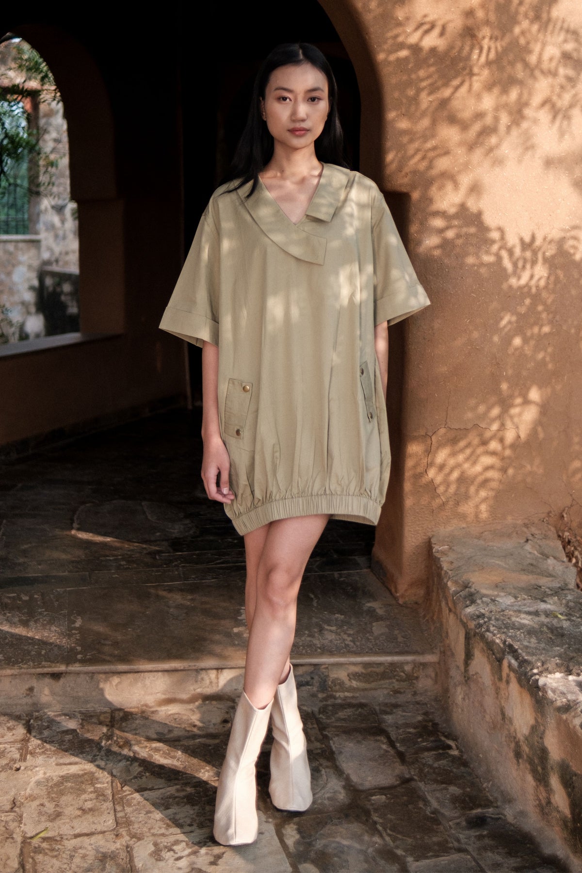 Khaki Sydney Shift Dress