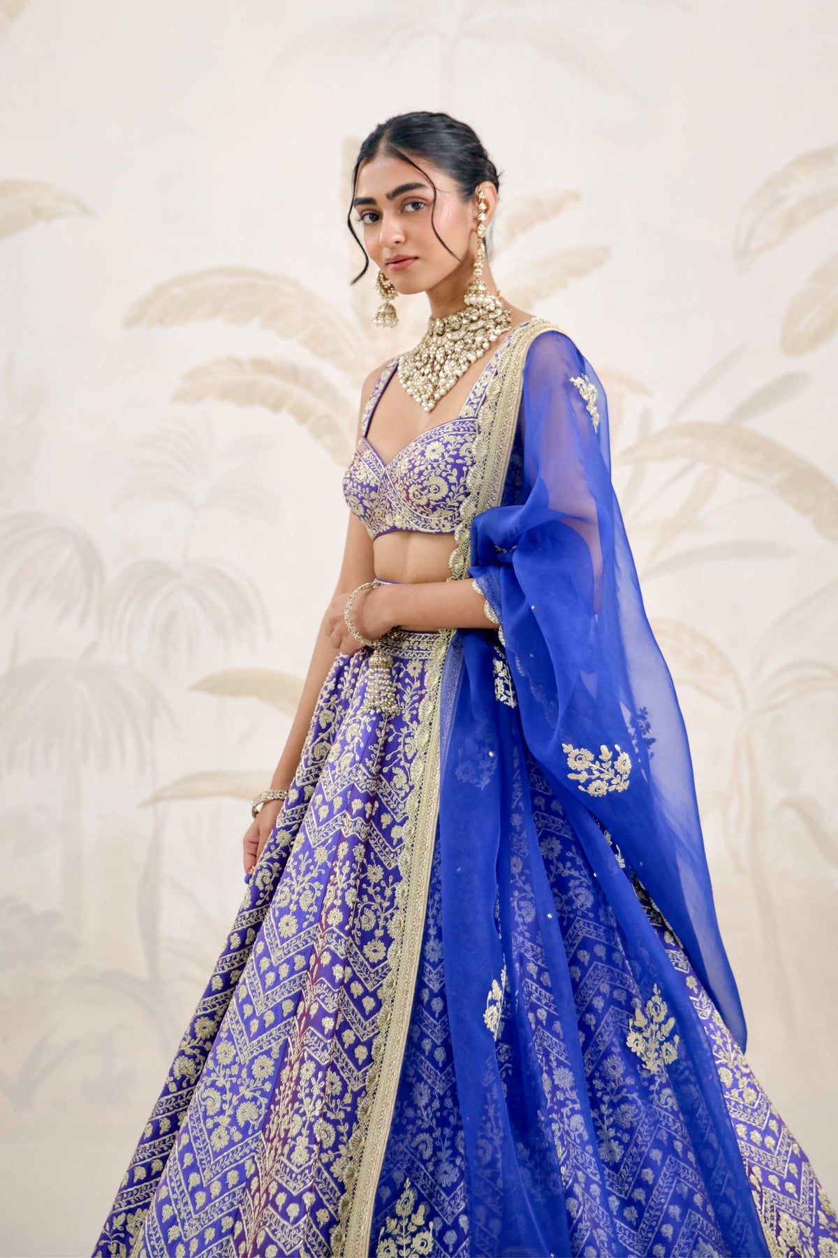 Purple Blue Lehenga Set