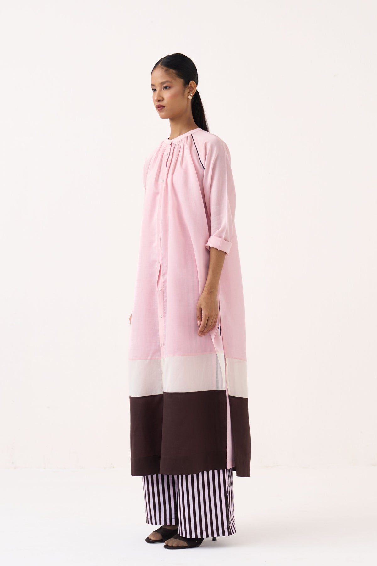 Panel Gather Neck Tunic Set