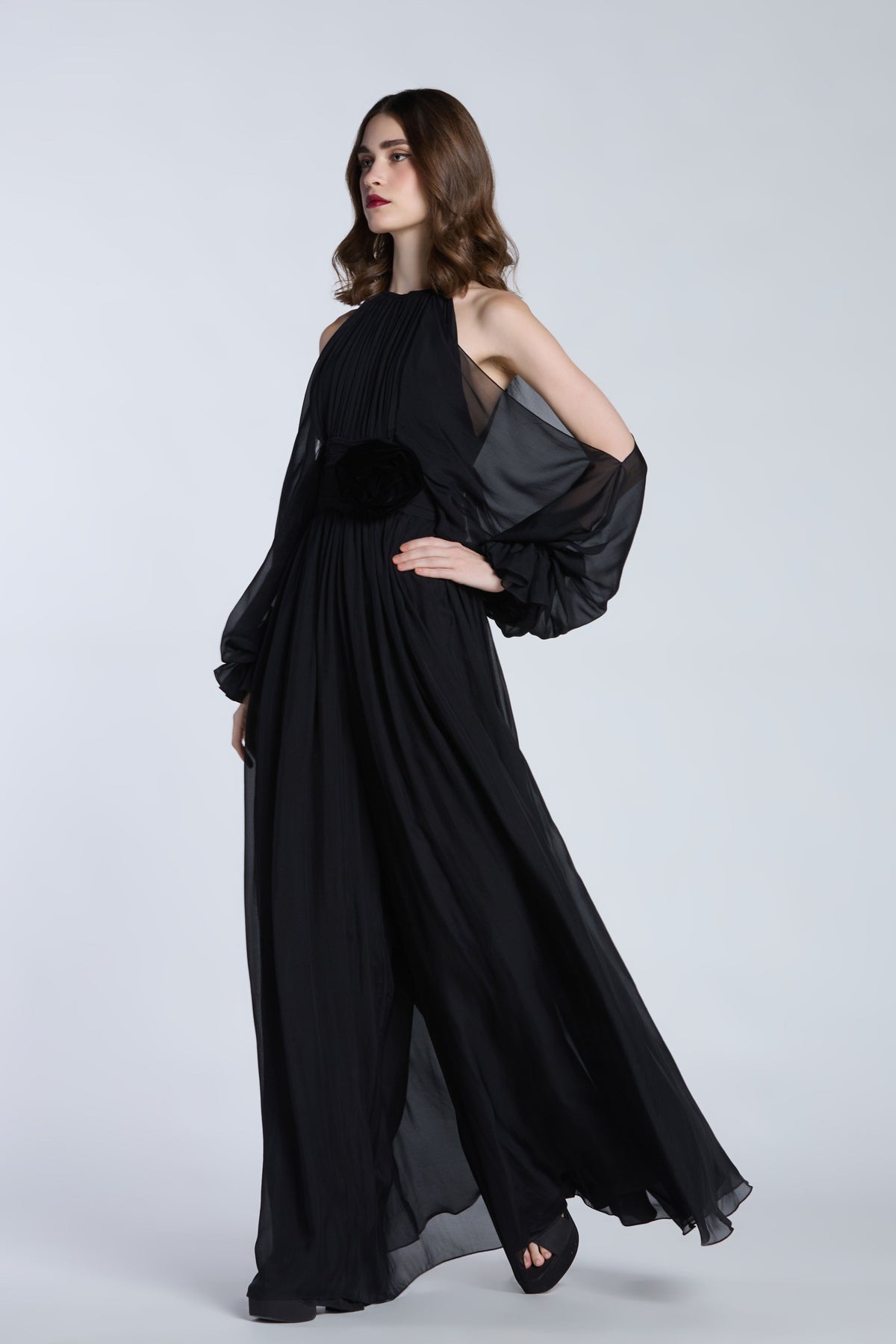 Flared Halter Neck Jumpsuit