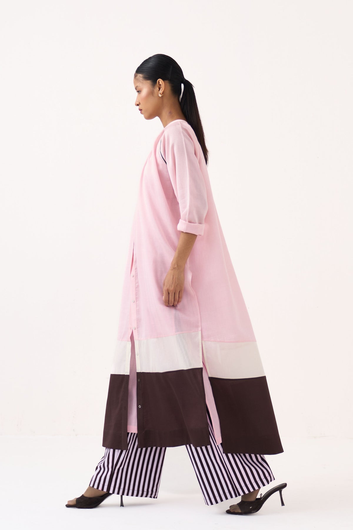 Panel Gather Neck Tunic Set