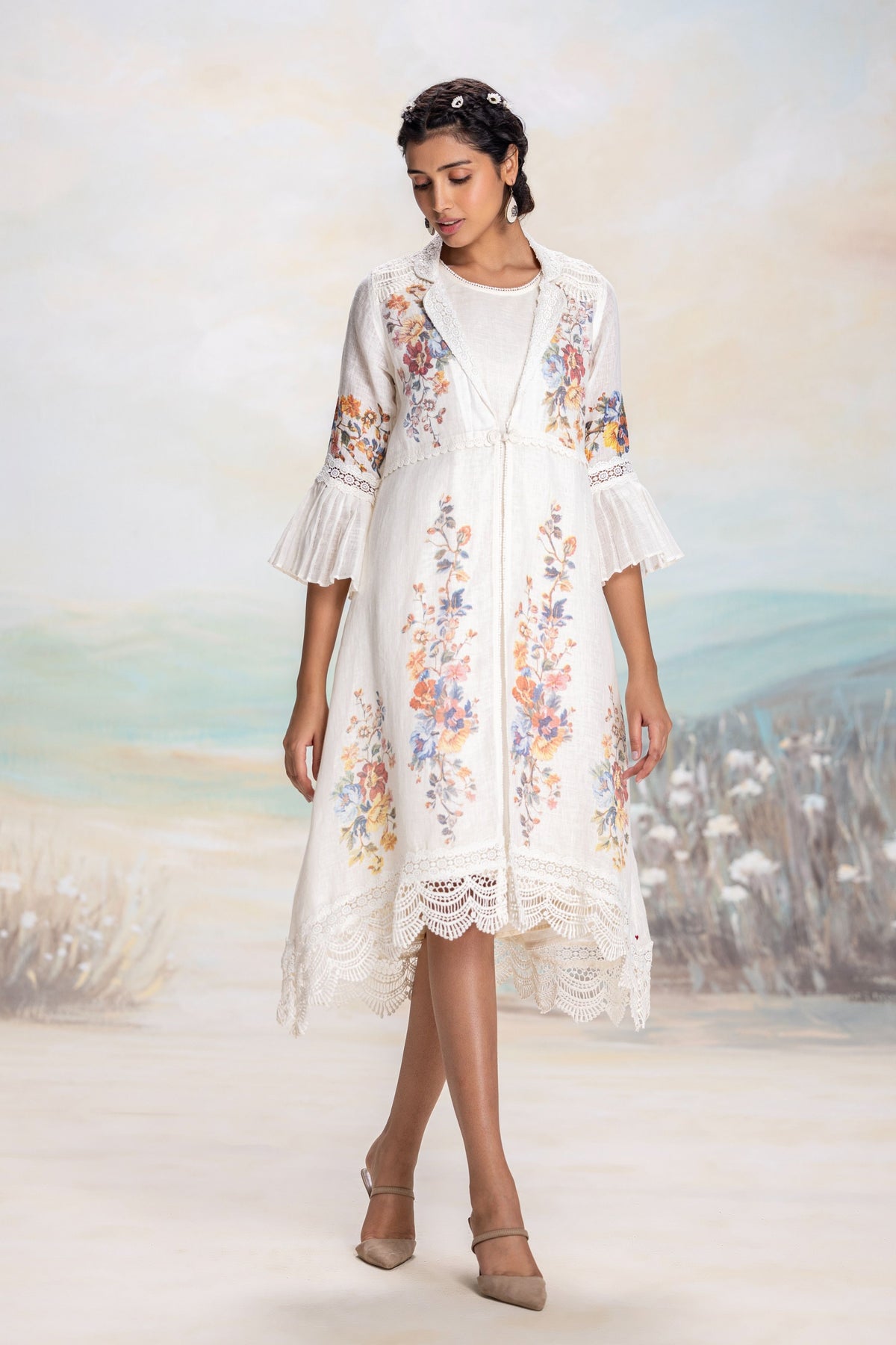 Vintage Rosa Tint Swan Jacket Set
