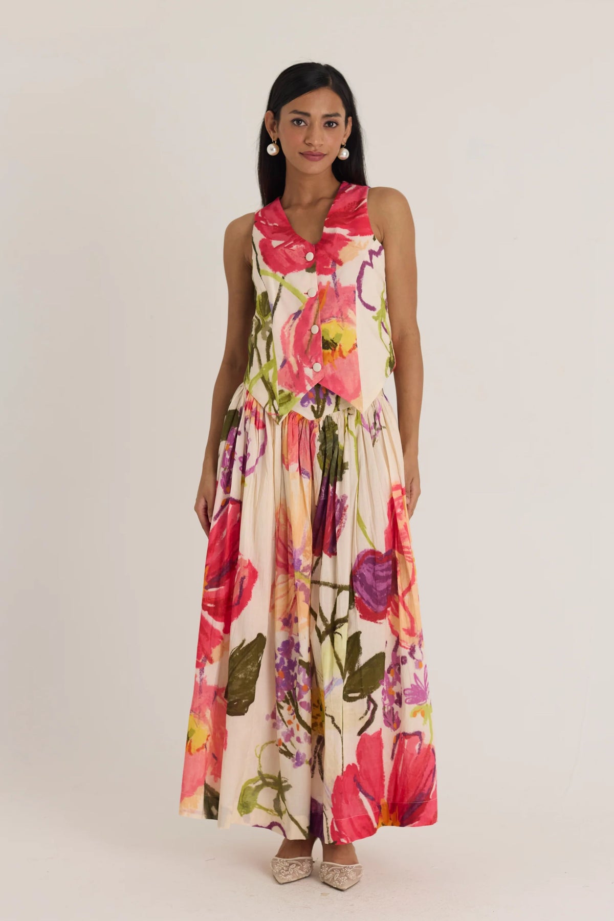 Dolly White Waistcoat &amp; Skirt Set