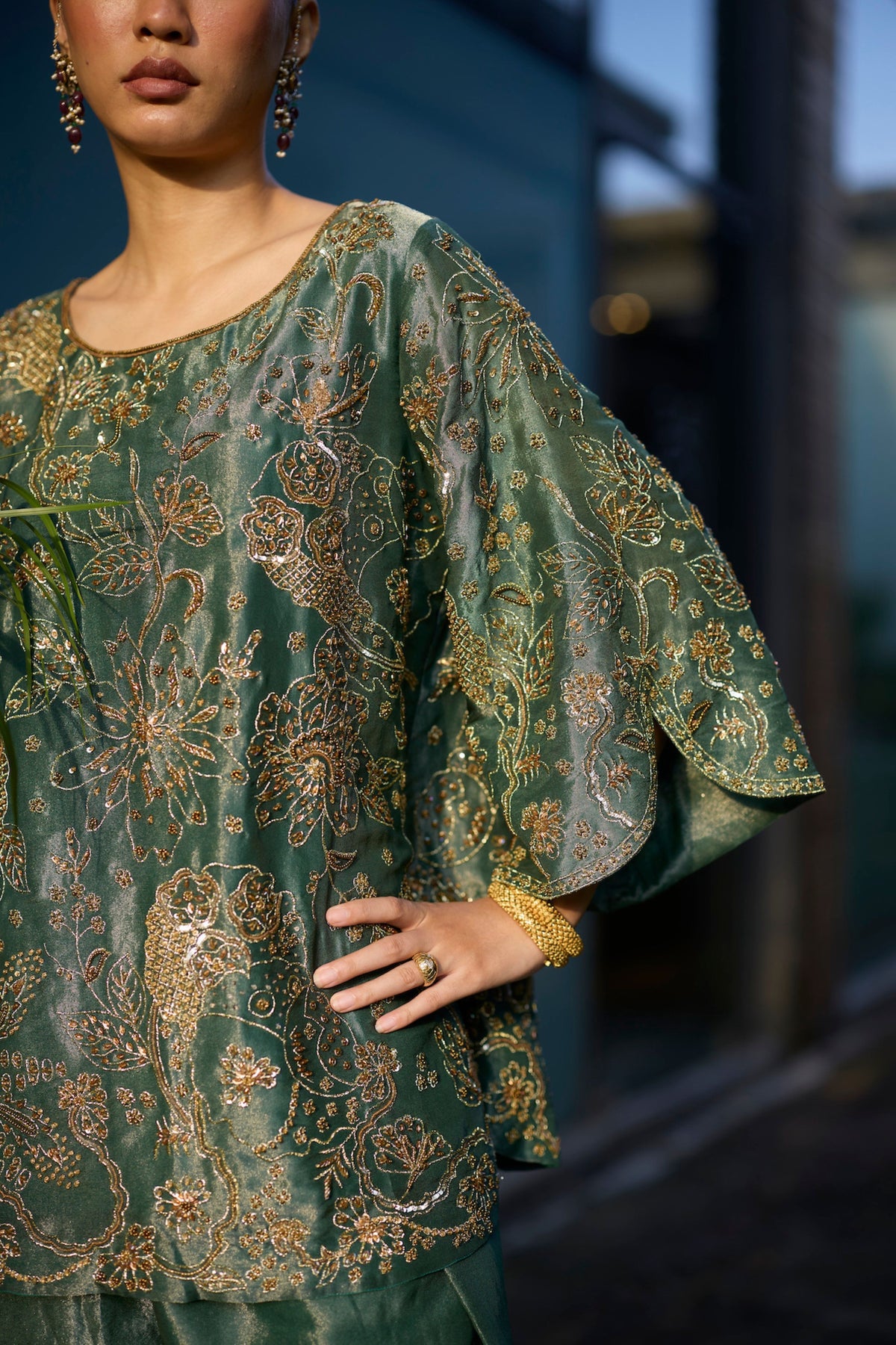 Teal Nimrat Tunic Set