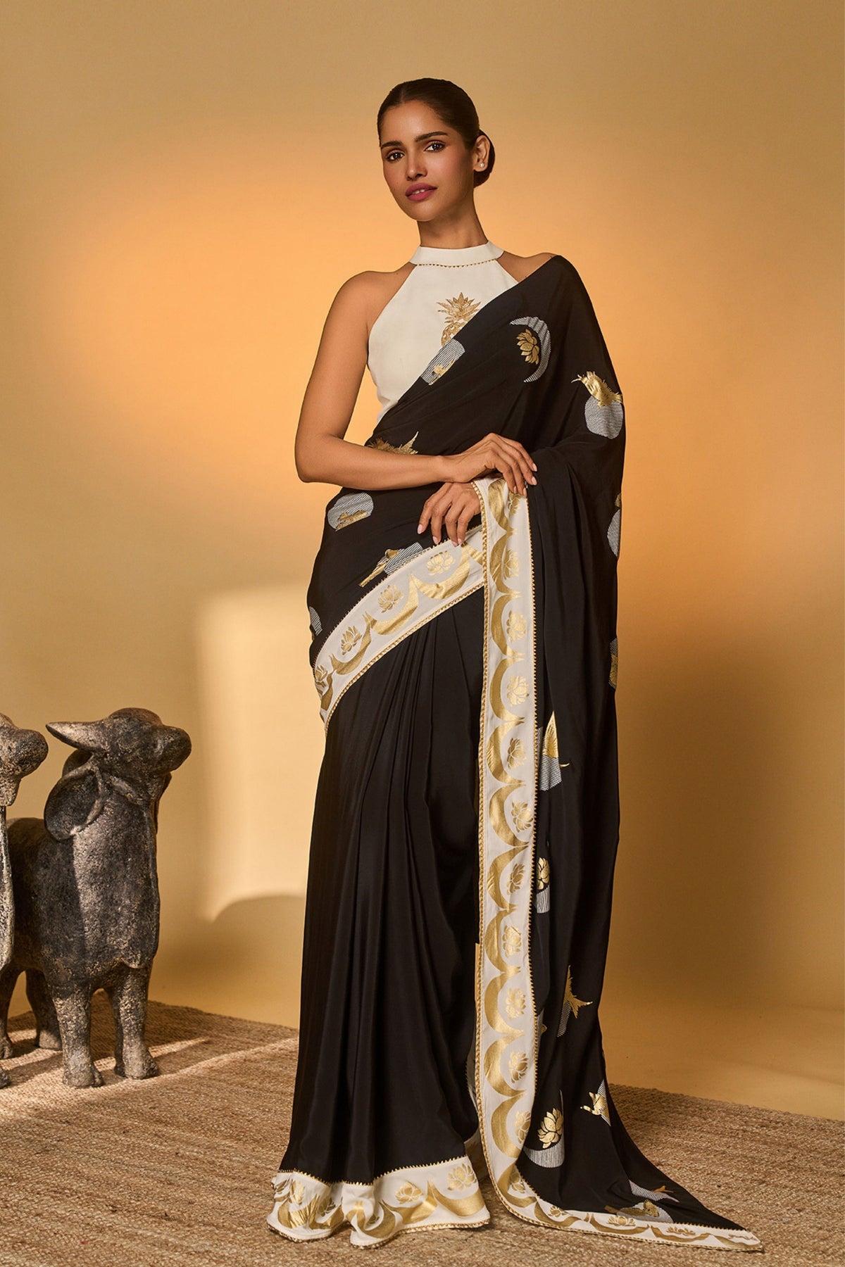 Black and White Polka All Charms Saree