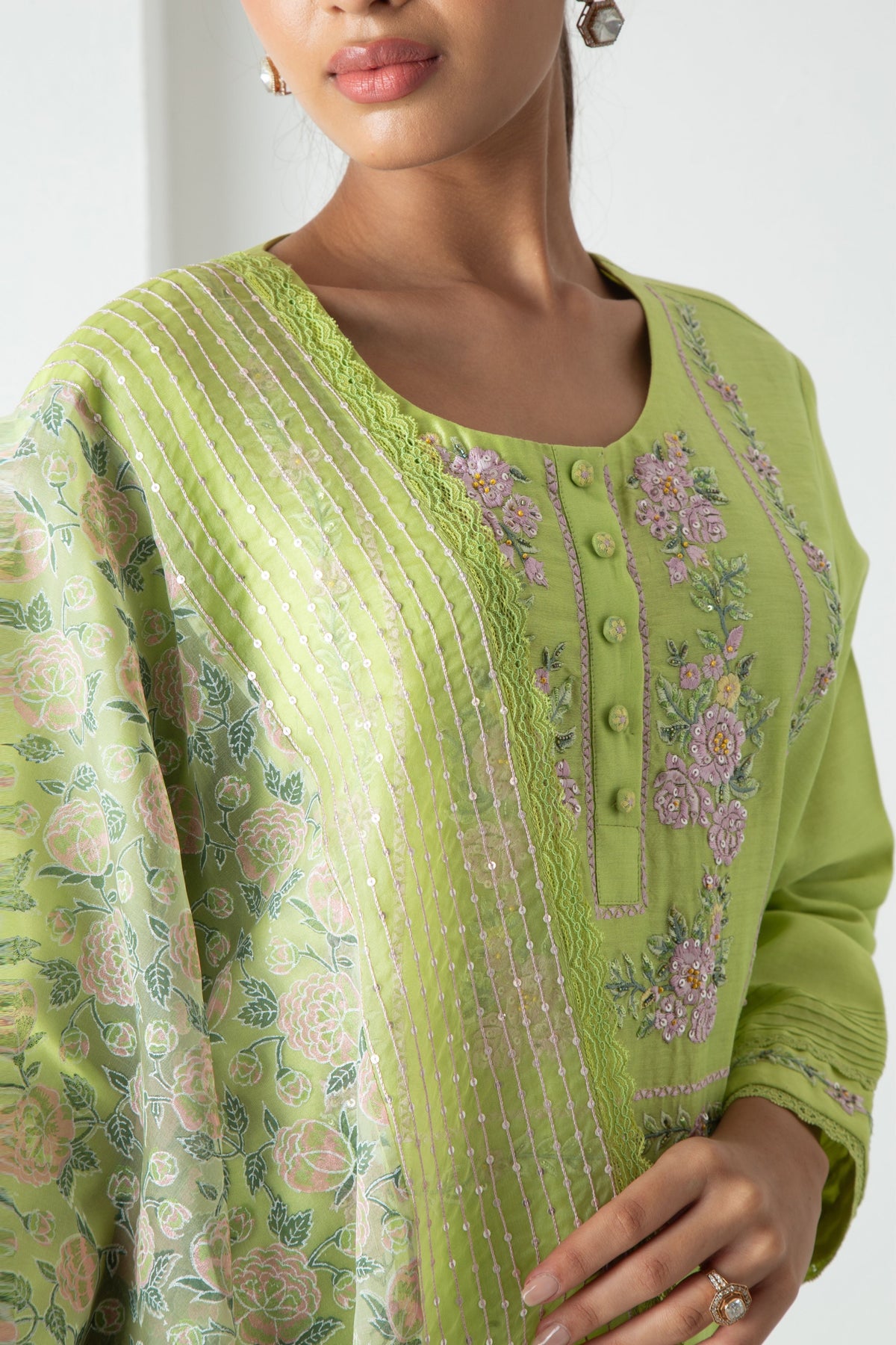 Green Liya Kurta Set