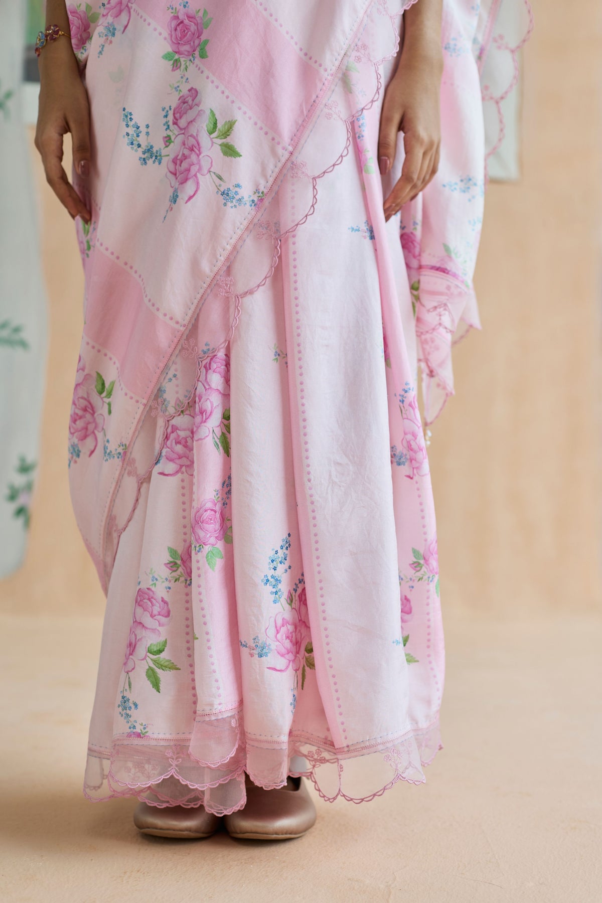 Rose Haze Mulberry Silk Sari