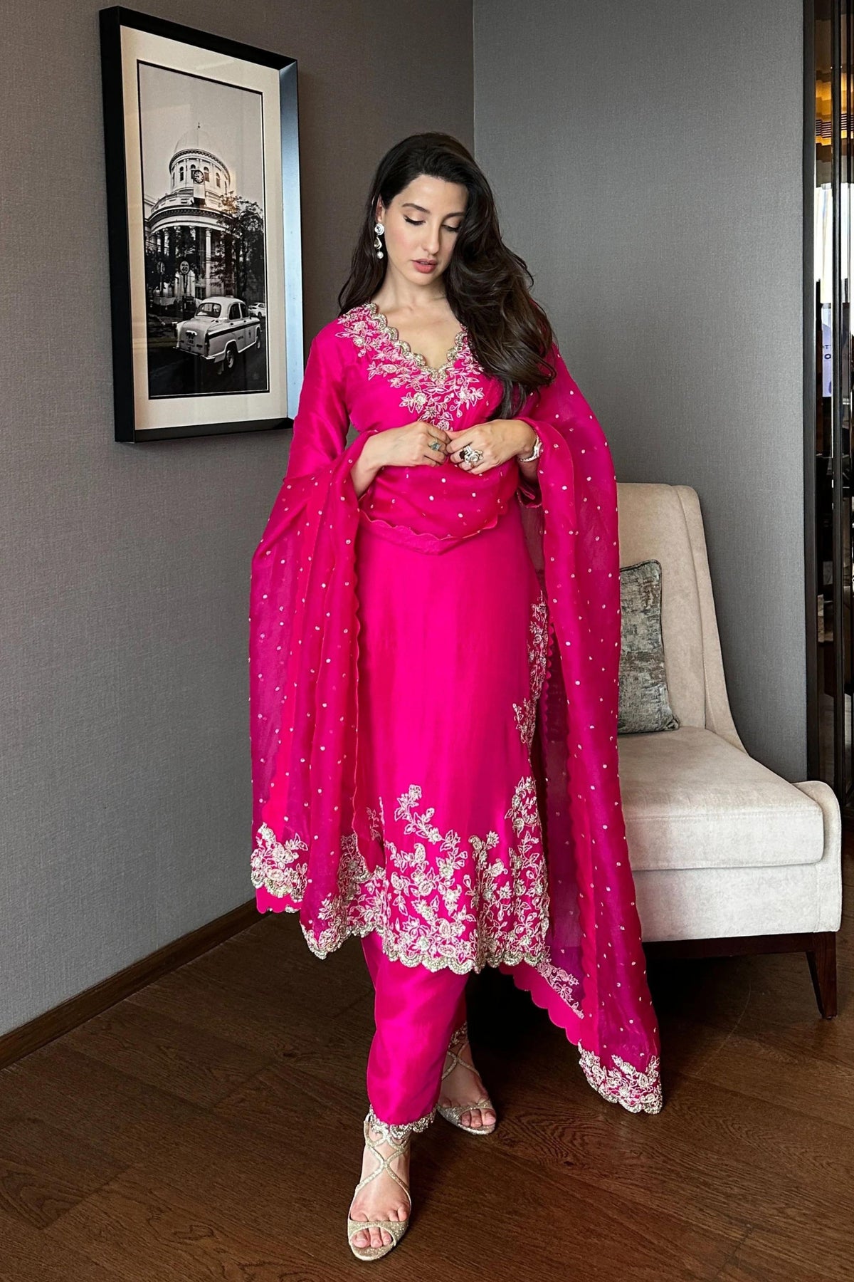 Nora Fatehi in Mrunalini Rao