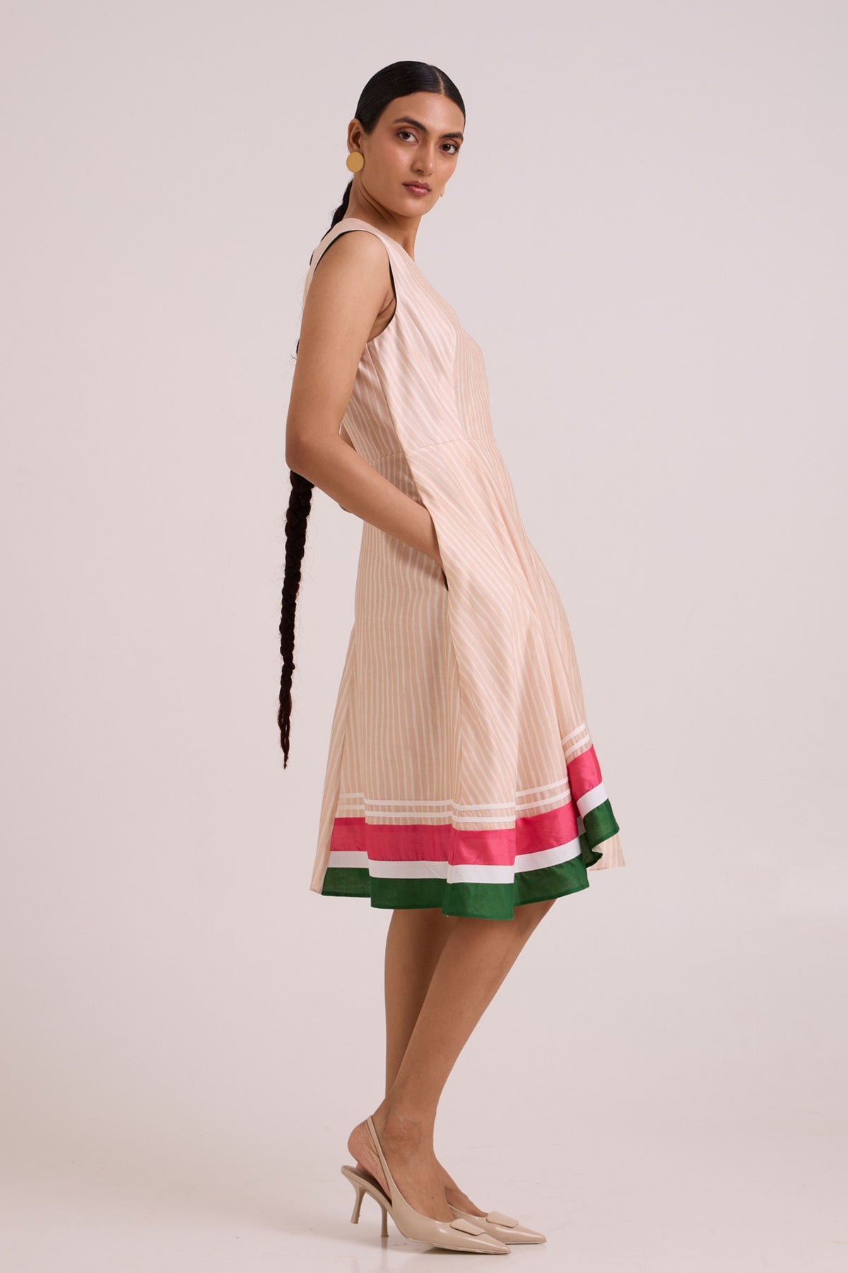 Bambi Almond Striped Cruise Dress
