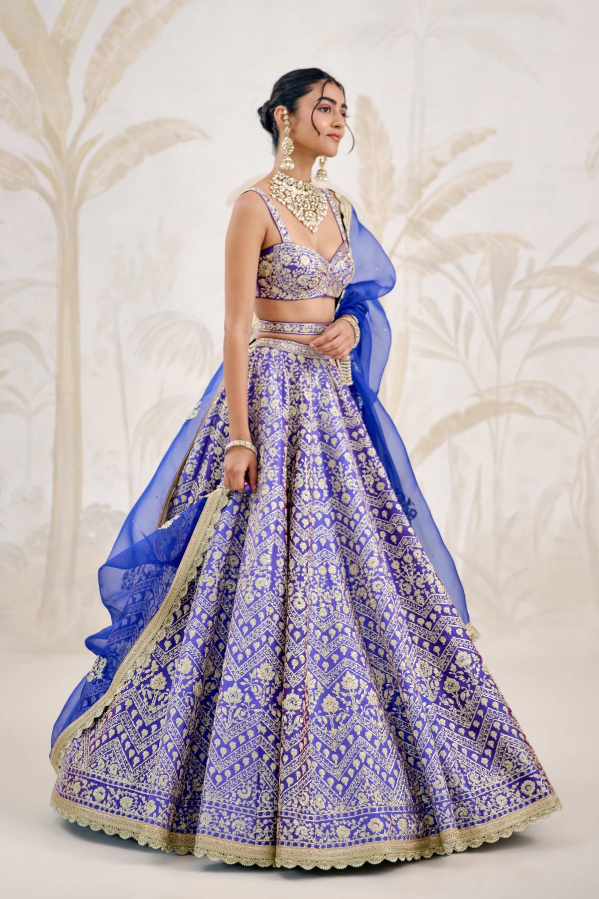 Purple Blue Lehenga Set