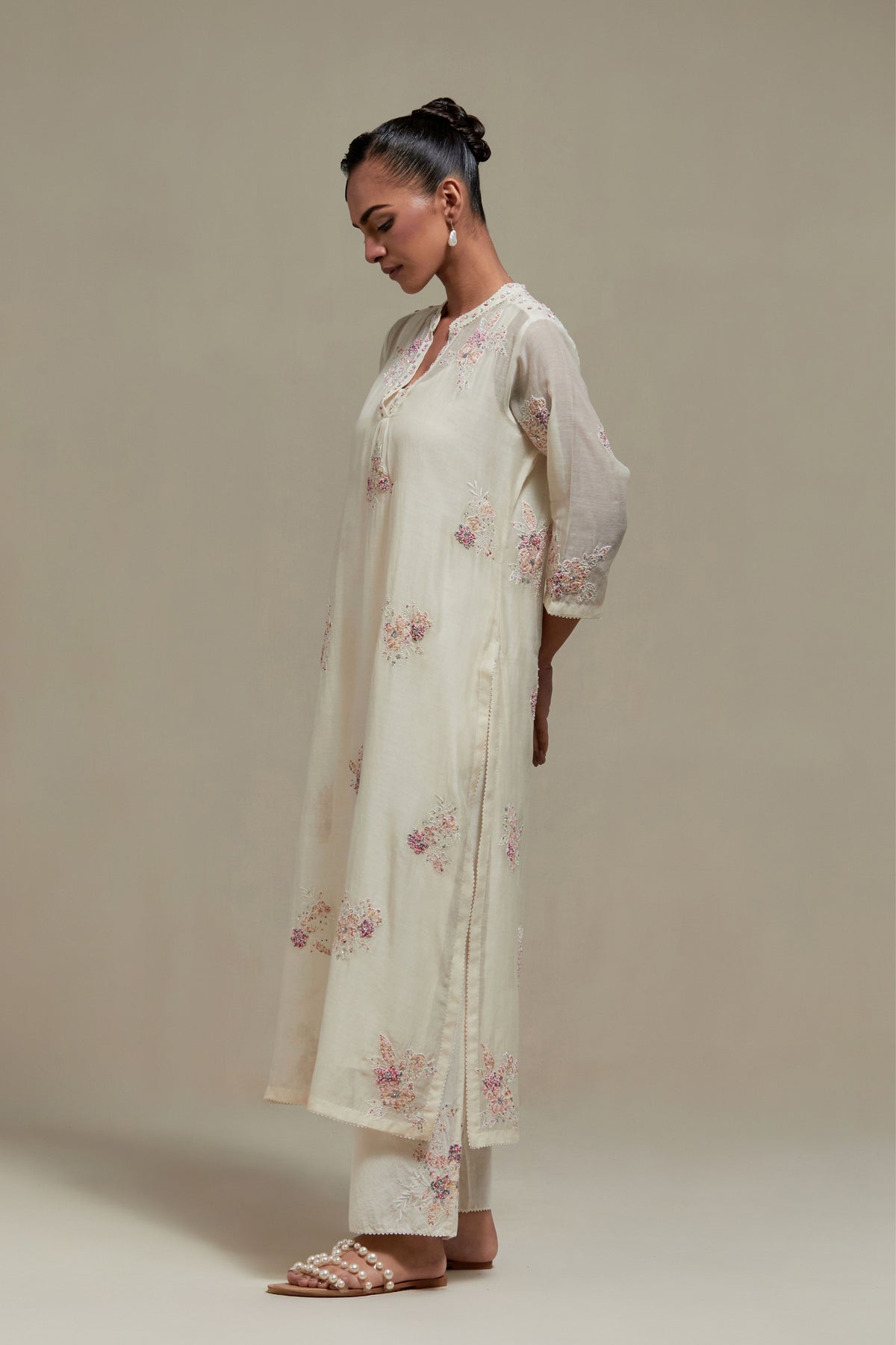 Pink Cotton Kurta And Pants
