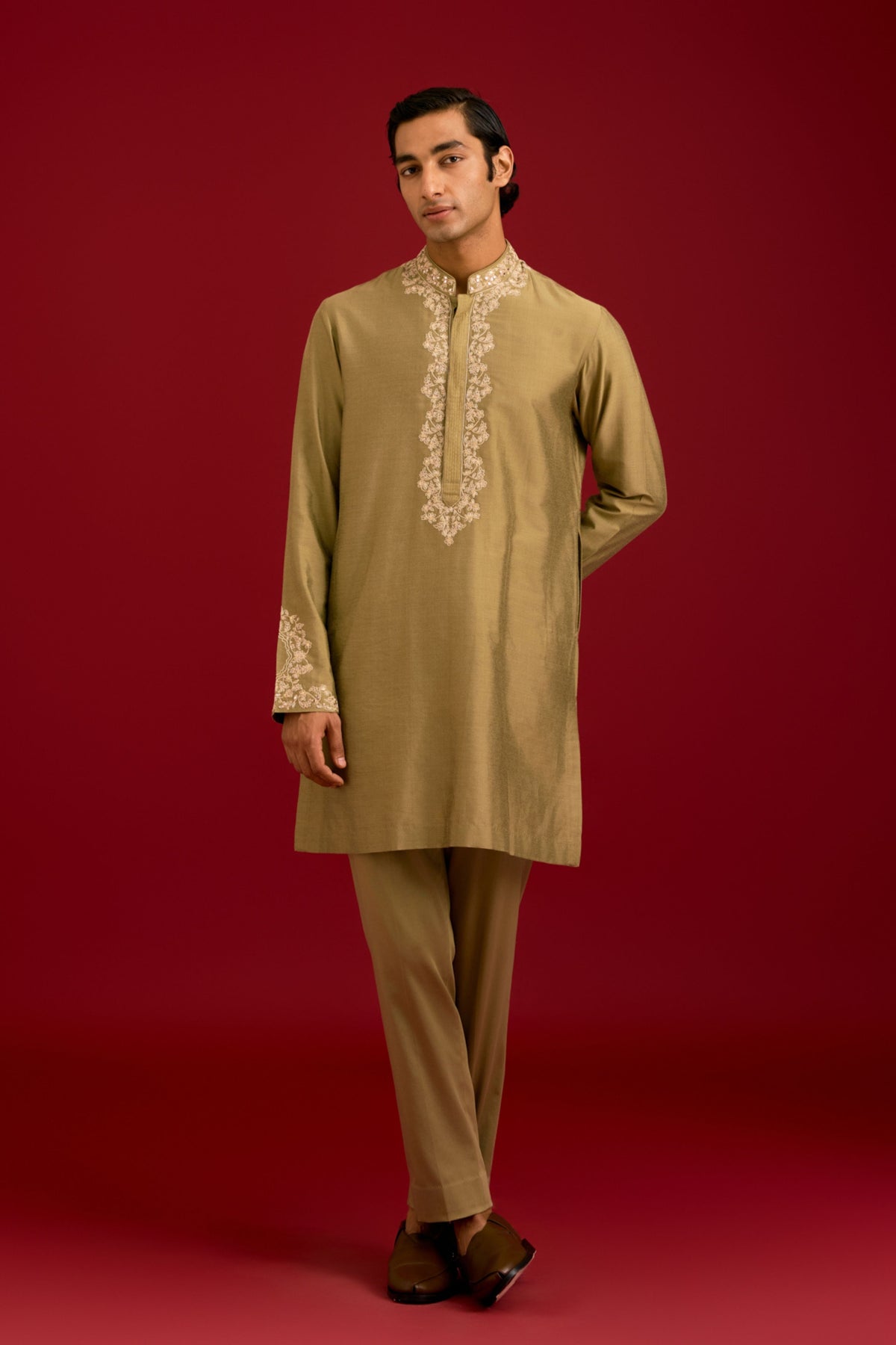 Olive Mirror Kurta Set
