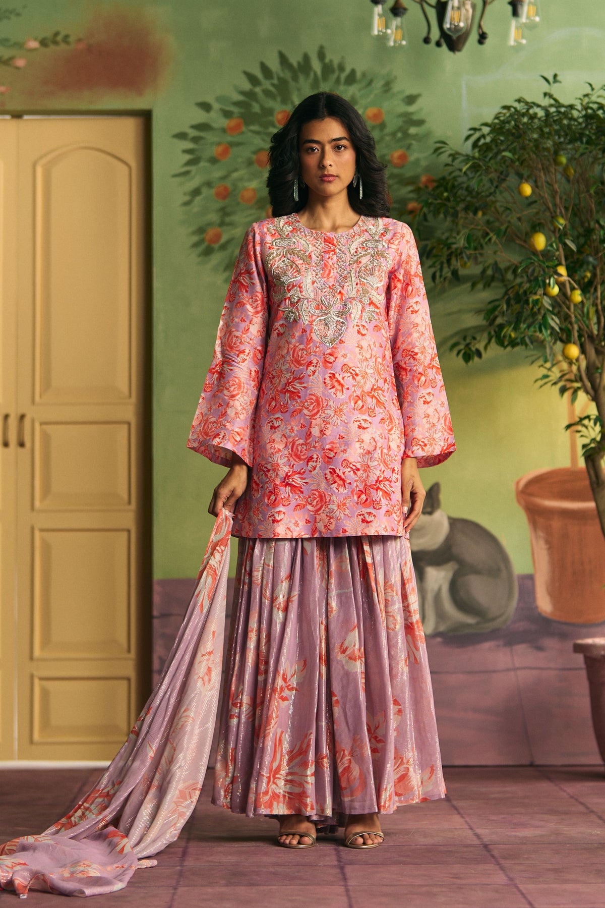 Lavender Petal Garden Sharara Set