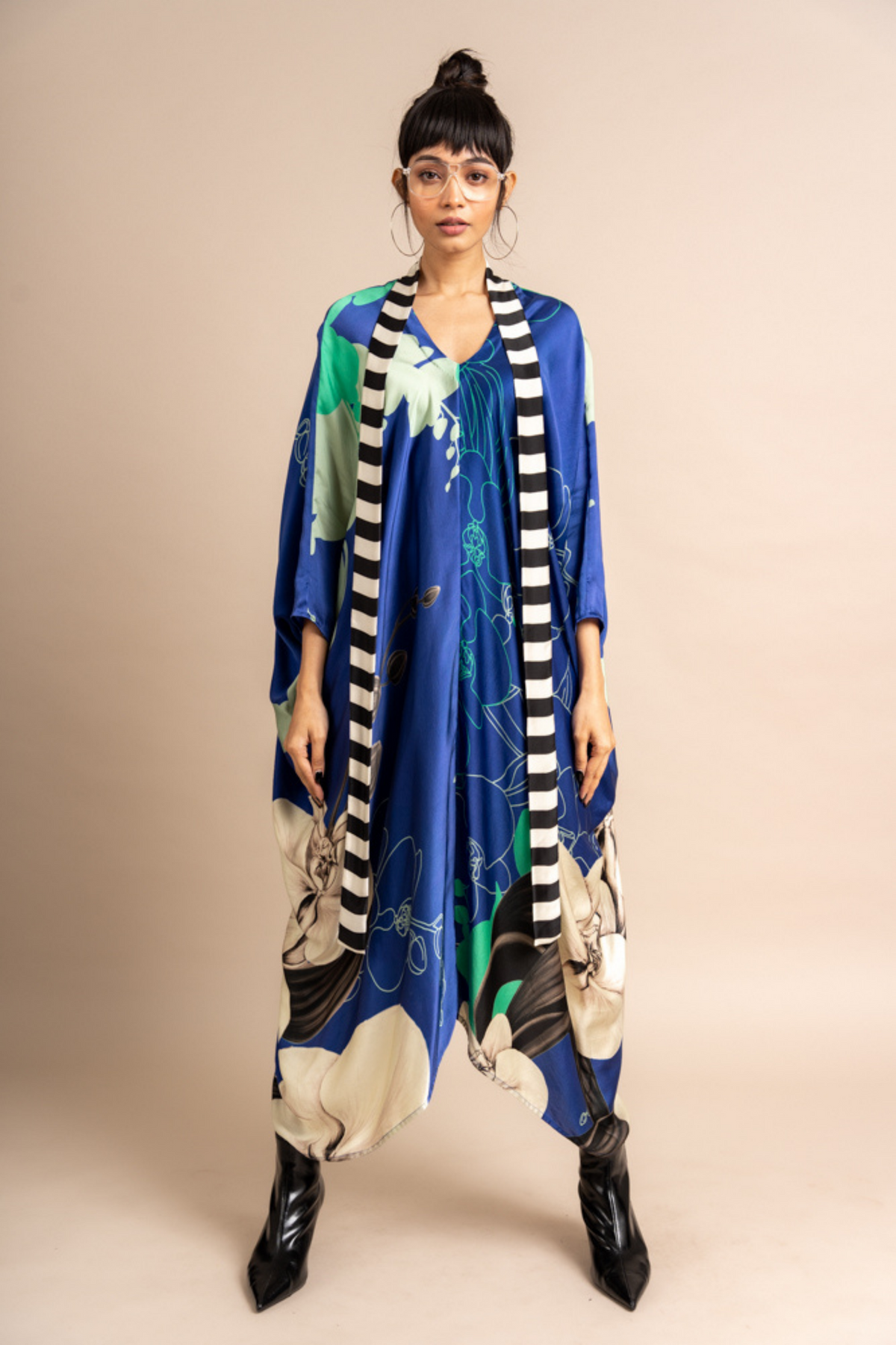 Cobalt Print  Kaftan Kurta