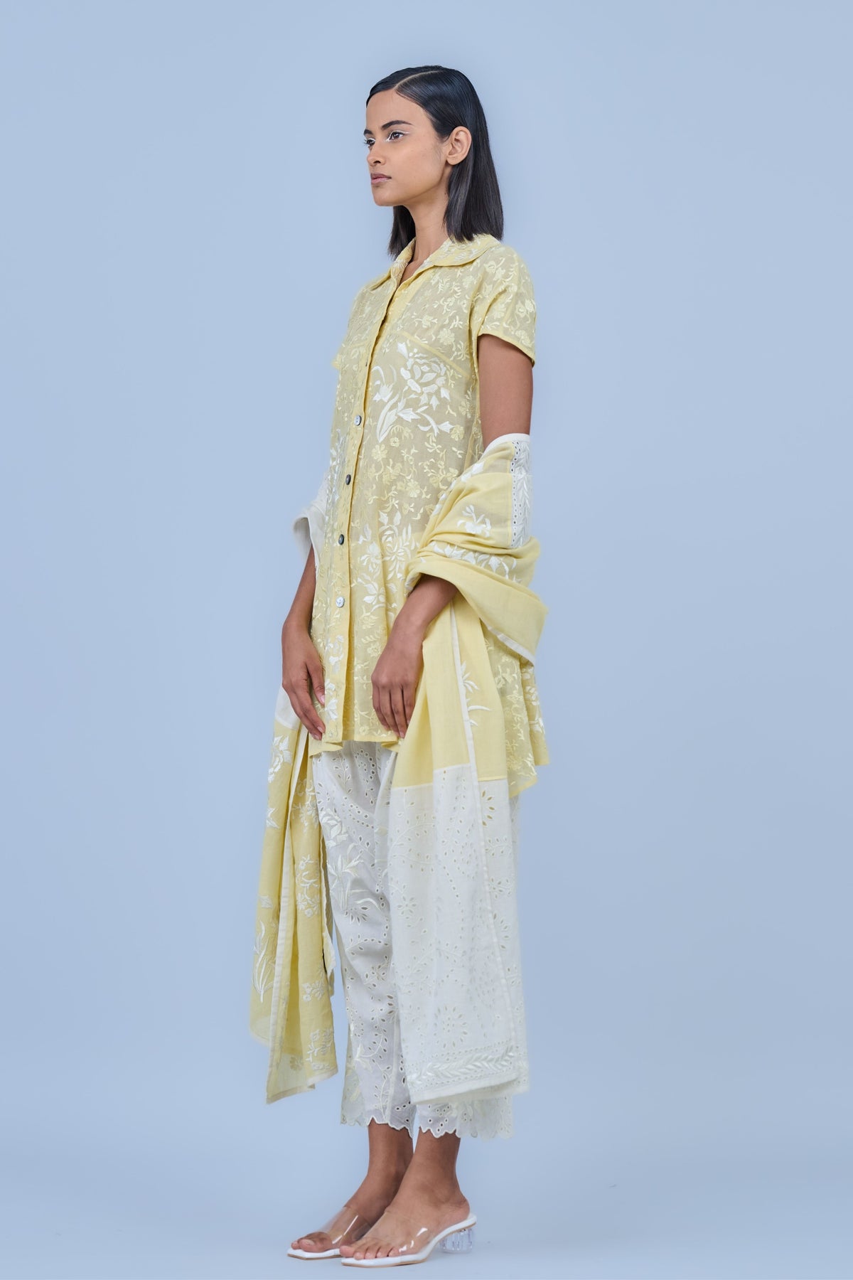 Ecru Cutwork Cotton Salwar