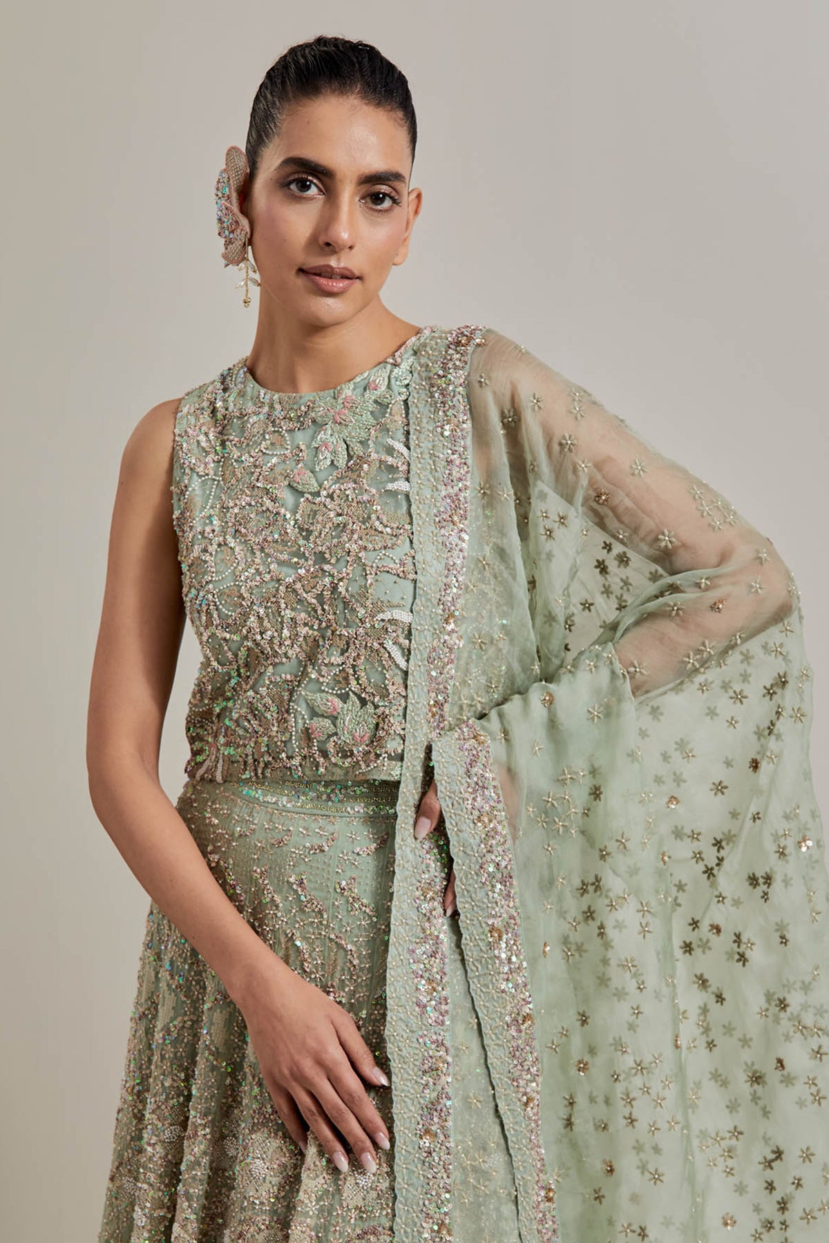 Sage Lehenga Set