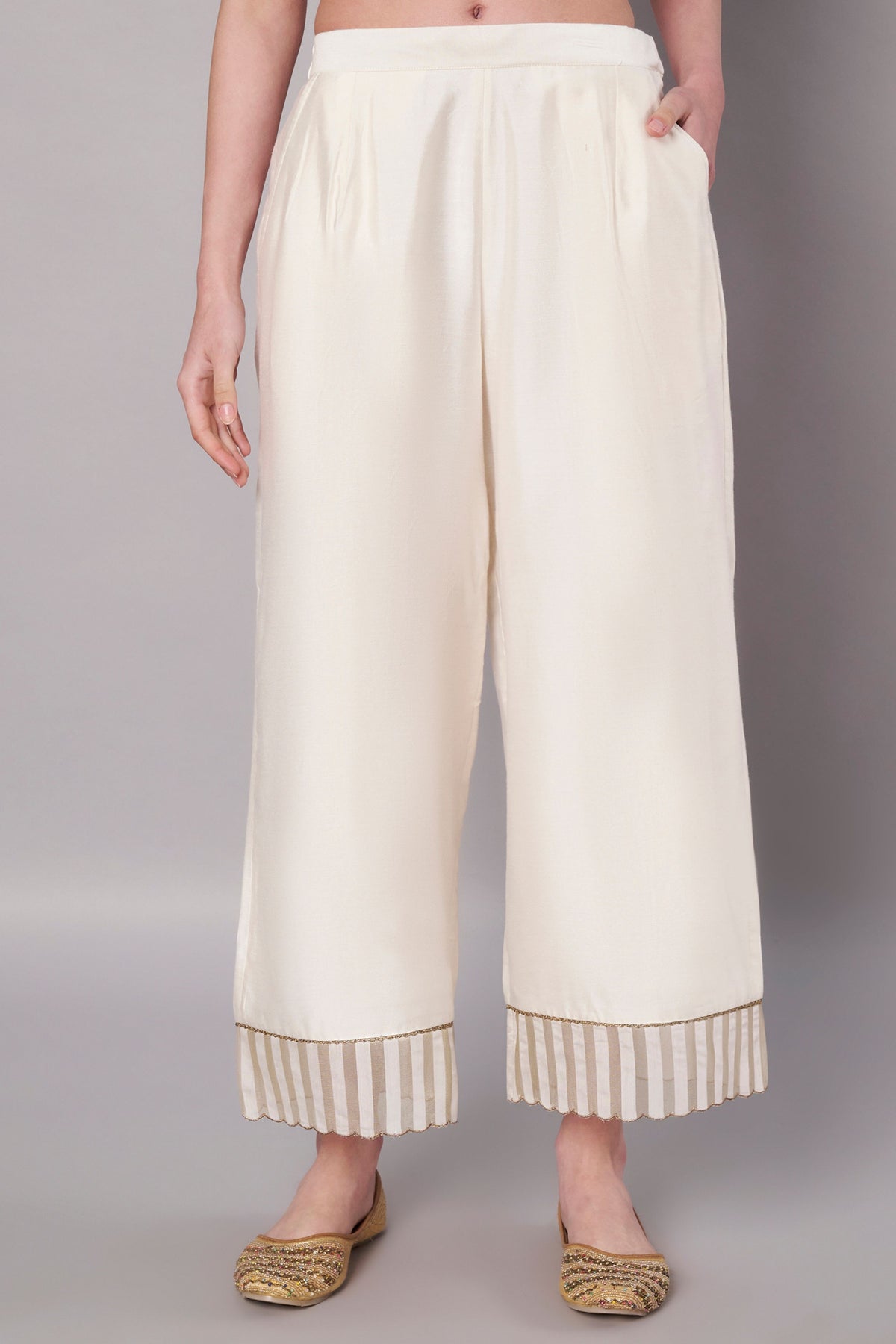 Spring Collage Ivory Kurta Set