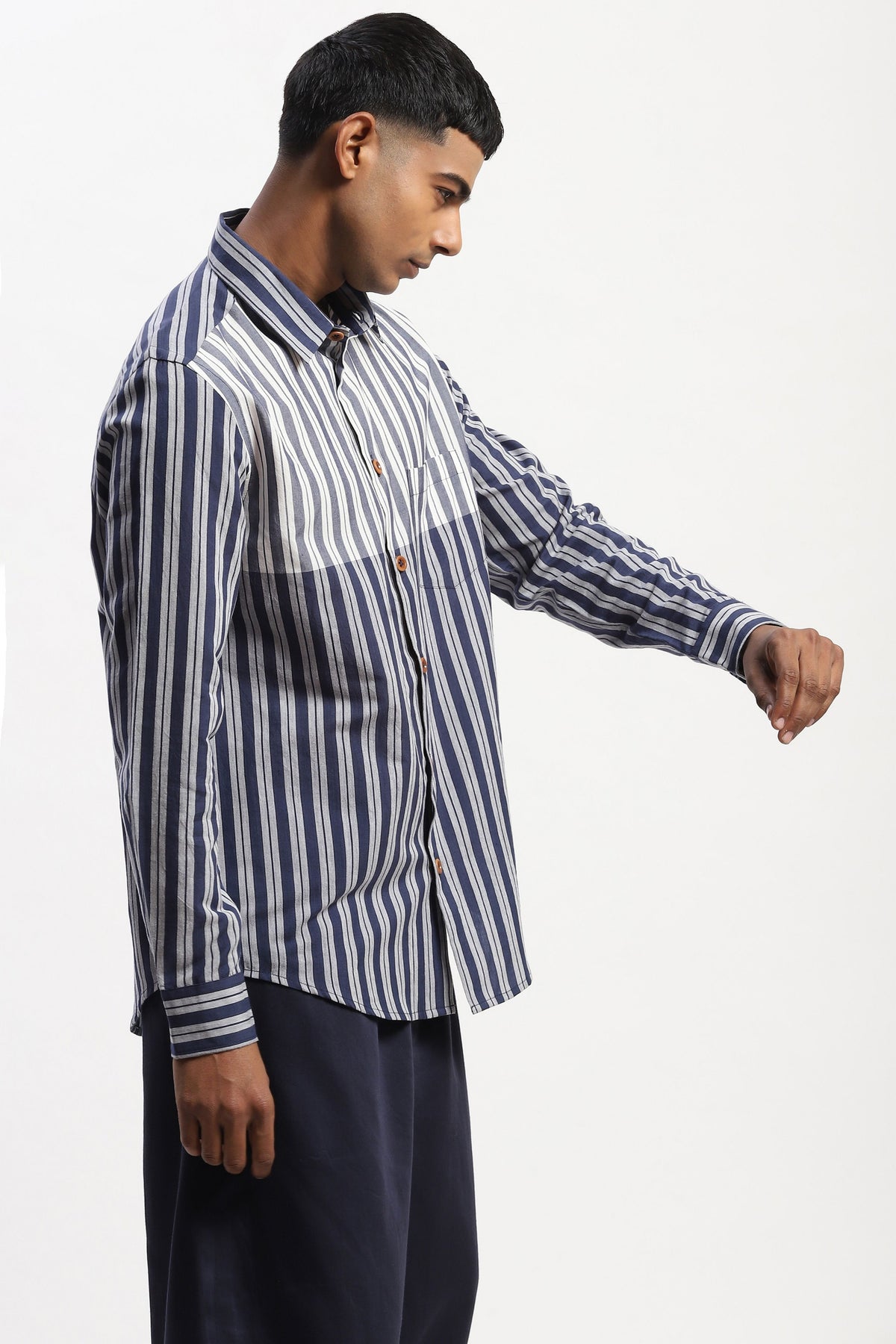 Navy Engineered Dual Woven Shirt