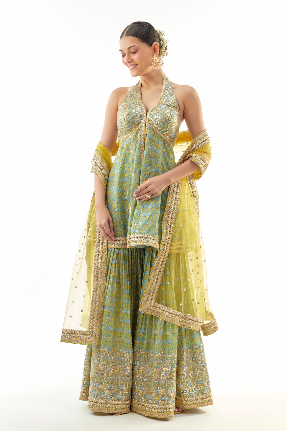 Yellow Janhavi Sharara Set