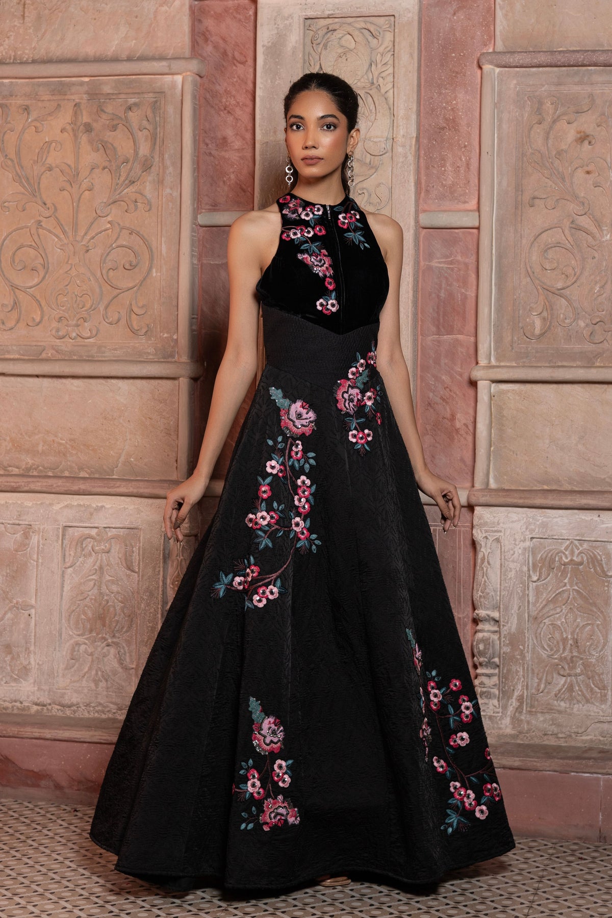 Black Satin Maxi Dress