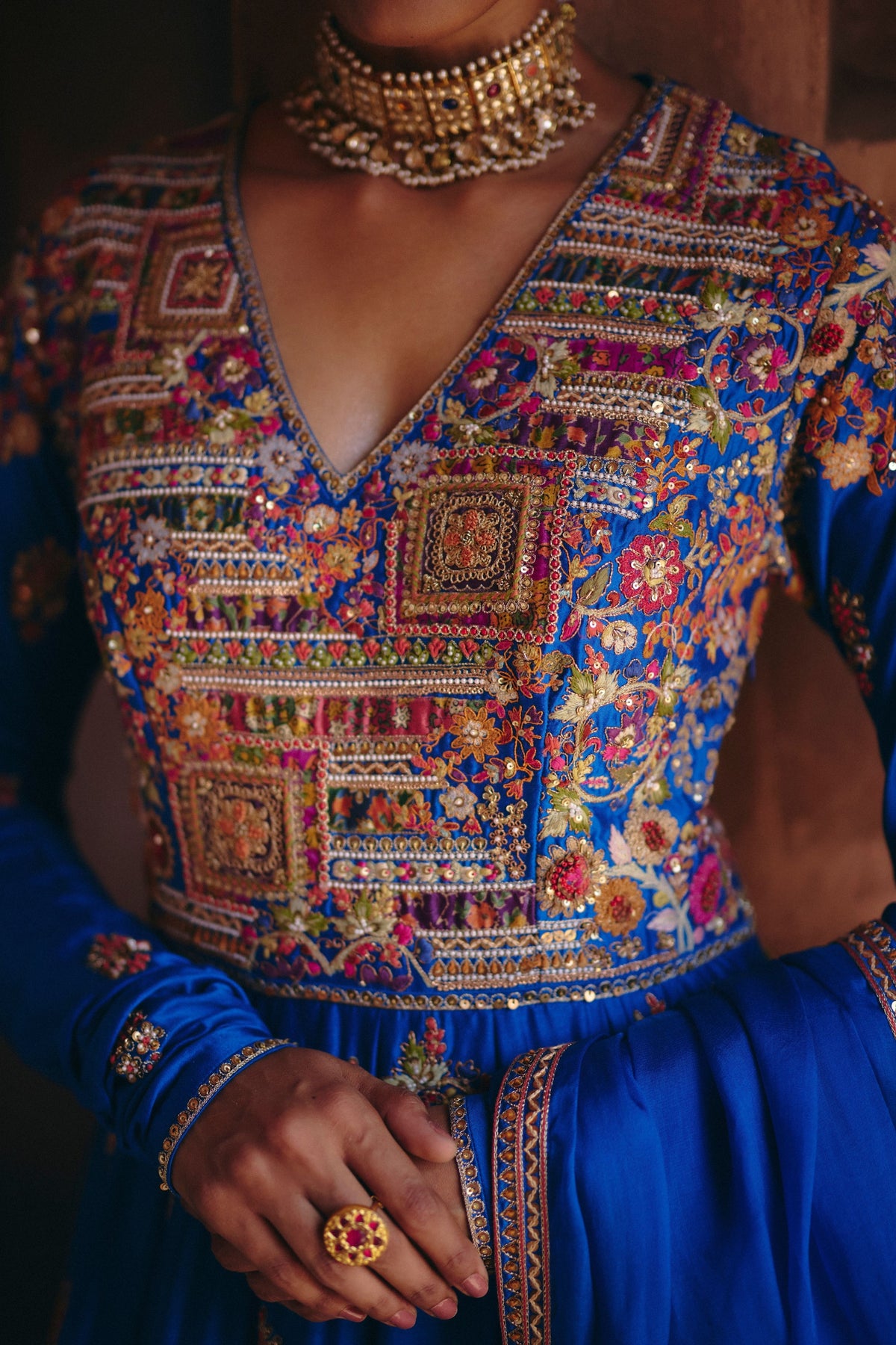 Gulrez Chevron Anarkali Set