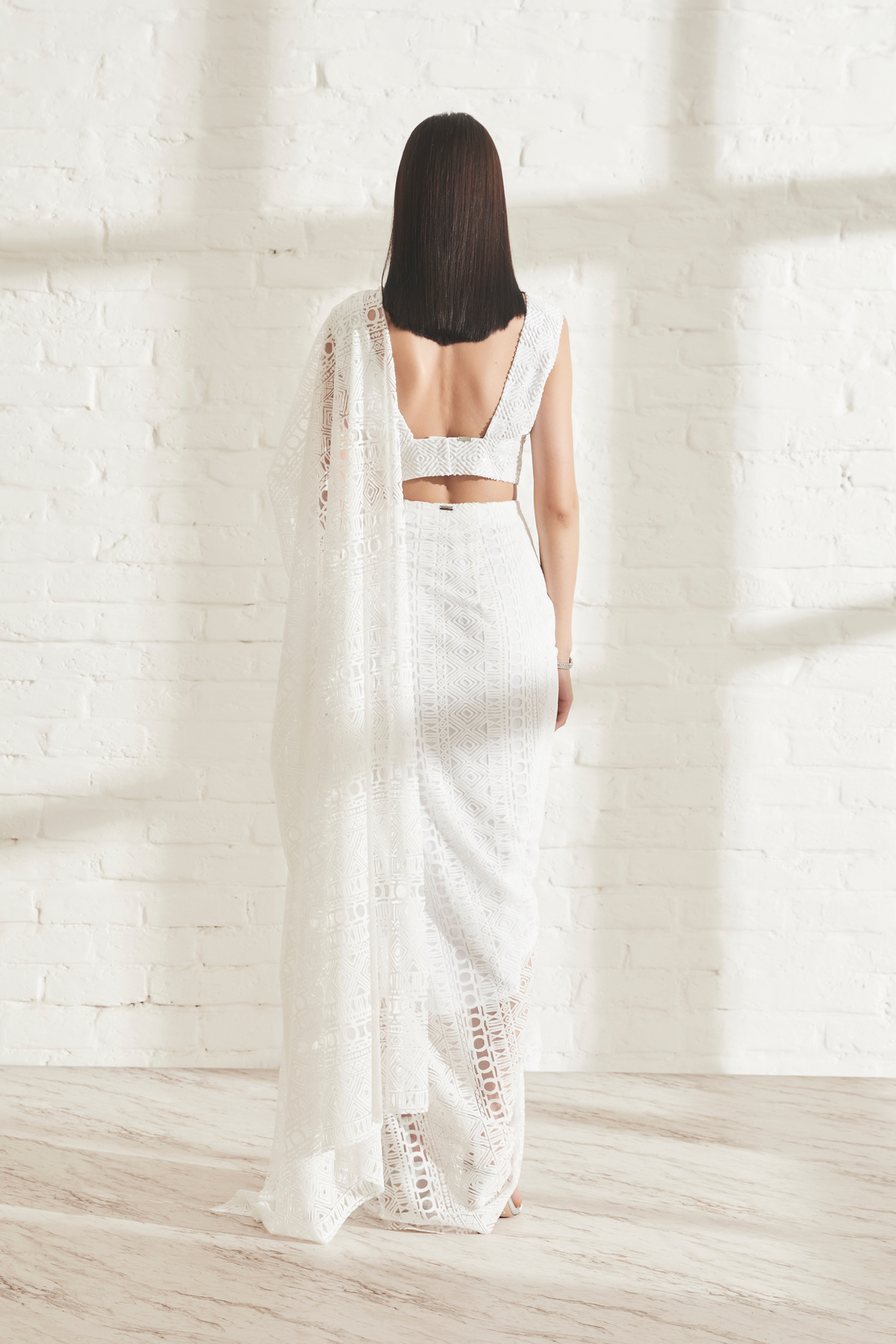 Godet Sari With Masai Top