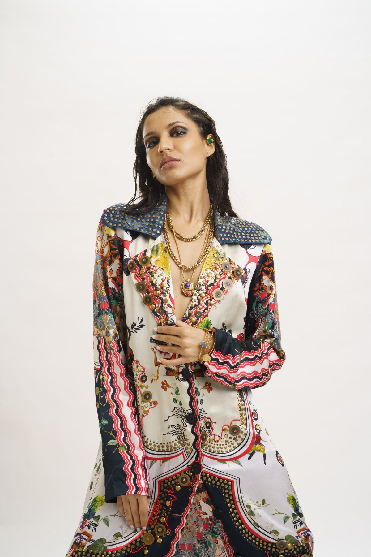 Multi Color Long Kurta Jacket