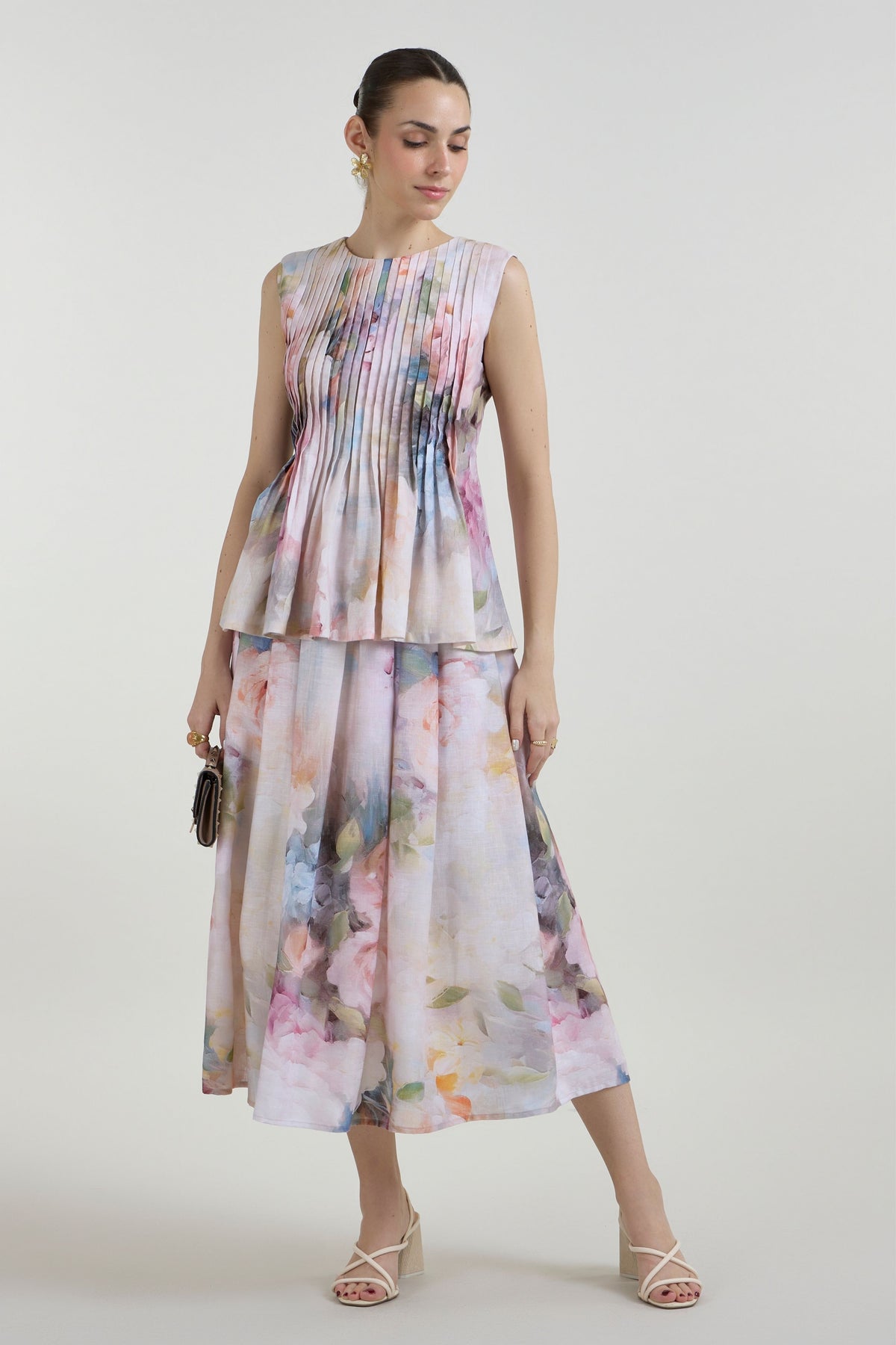 Olivia Accordian Skirt Set